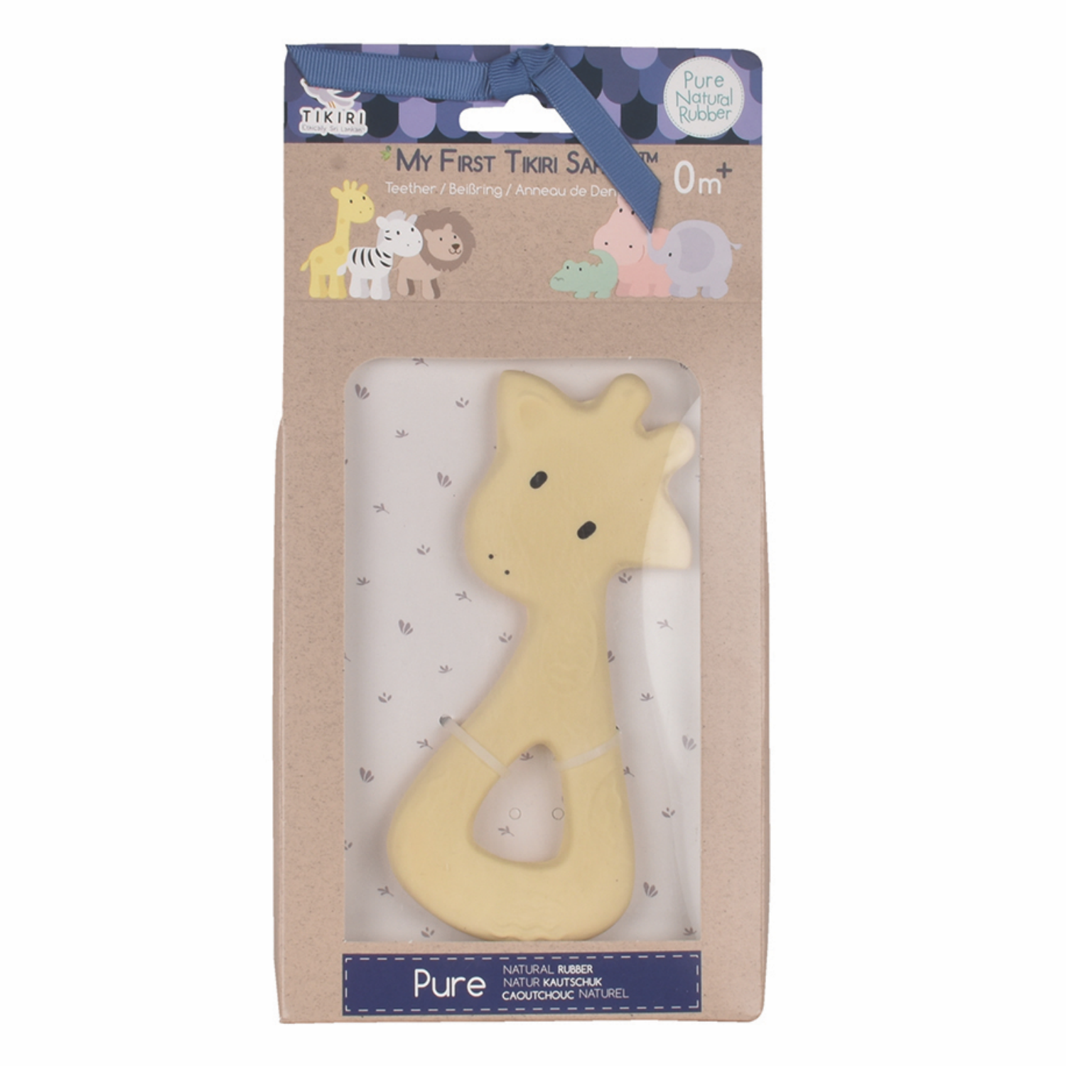 TIKIRI Natural Rubber Baby Teether ‘Giraffe’ | Packaging | BeoVERDE.ie