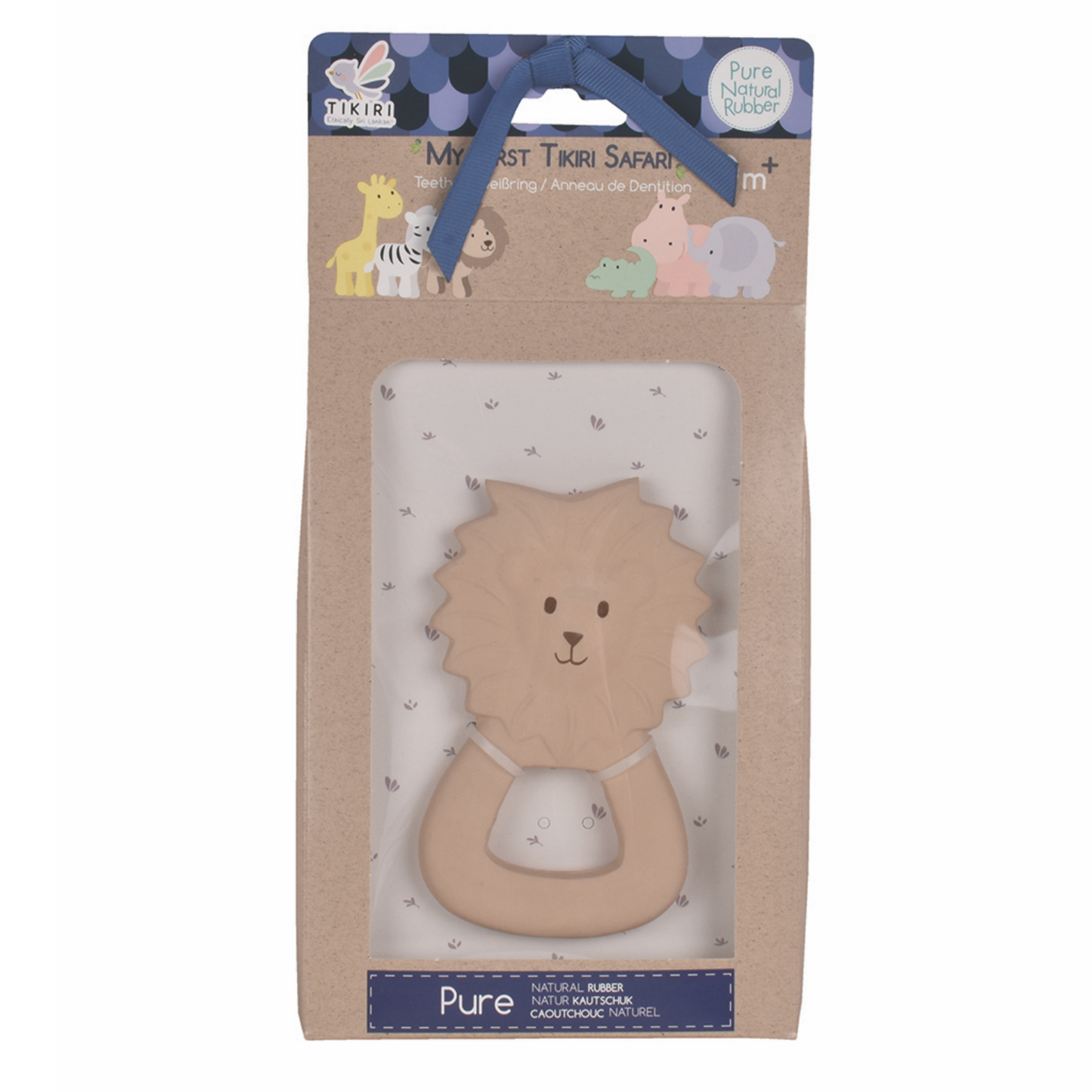 TIKIRI Natural Rubber Baby Teether ‘Lion’ | Packaging | BeoVERDE.ie