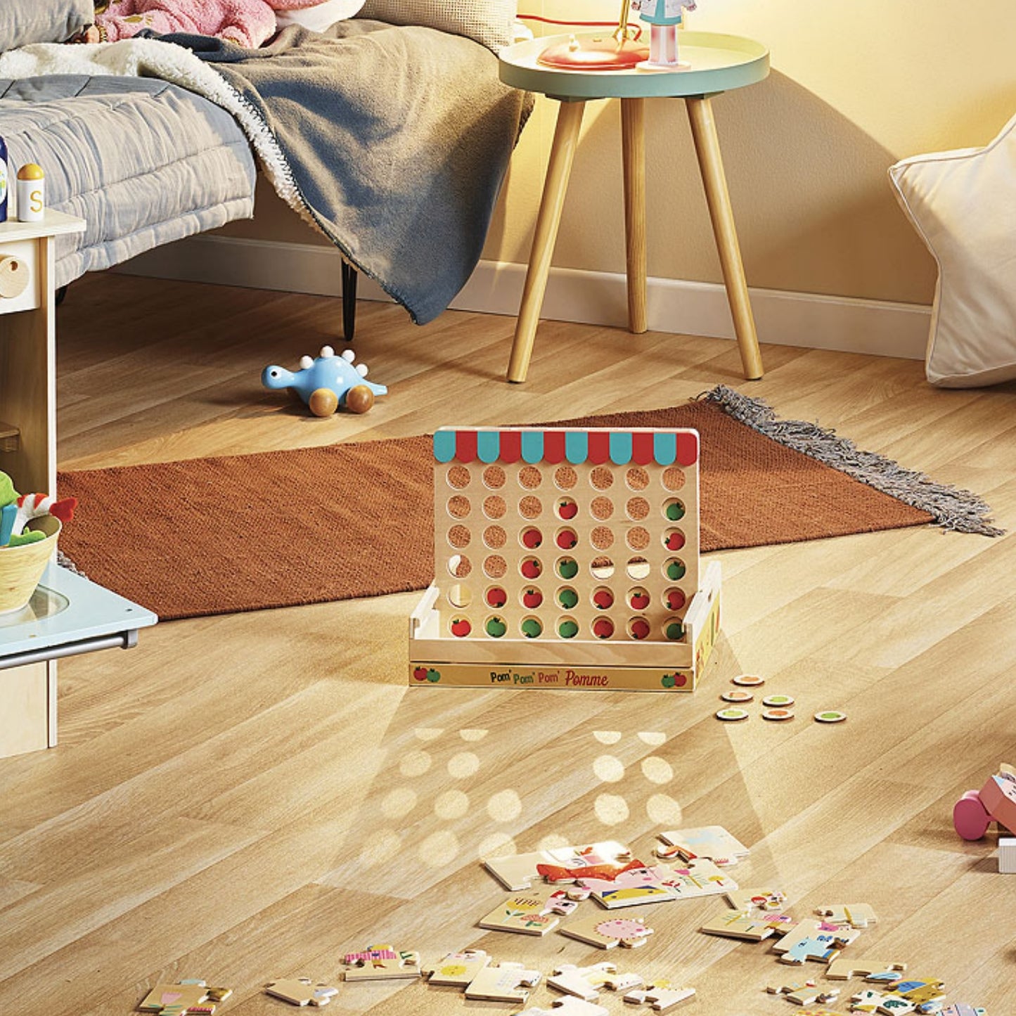 ‘Four Apples In A Row’ Game designed by Ingela P.Arrhenius | Wooden Games and Puzzles | Wooden Educational Toy