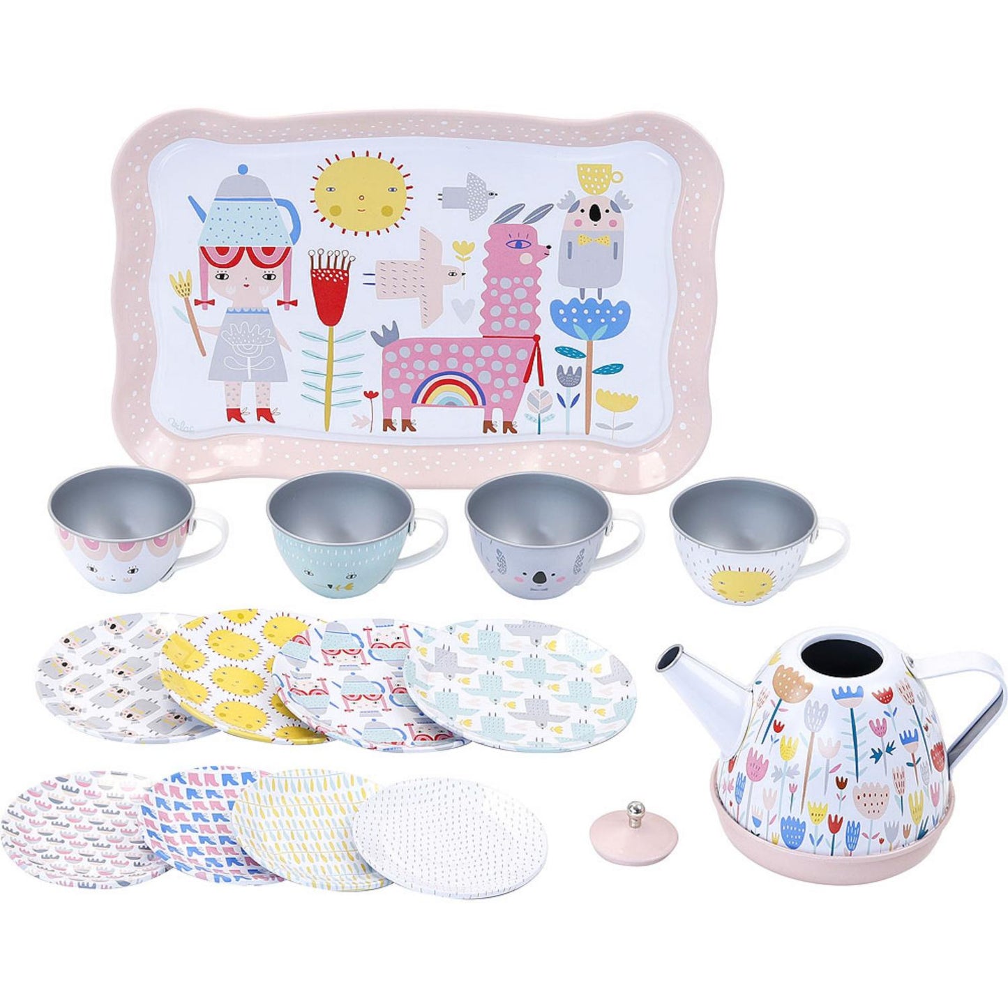 Musical Tea Set with Suitcase | Teapot Plays Melody While Pouring Tea | Pretend Play Toy Tableware