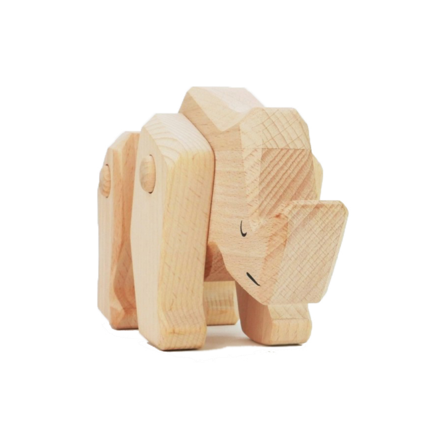 TOBE Wooden Rhinoceros | Movable Arms & Legs | Front View | BeoVERDE.ie