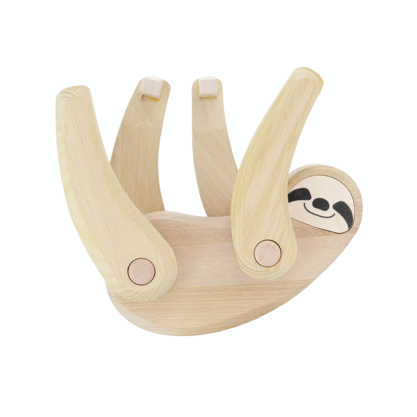 TOBE Wooden Sloth | Movable Arms & Legs | Side View Hanging | BeoVERDE.ie
