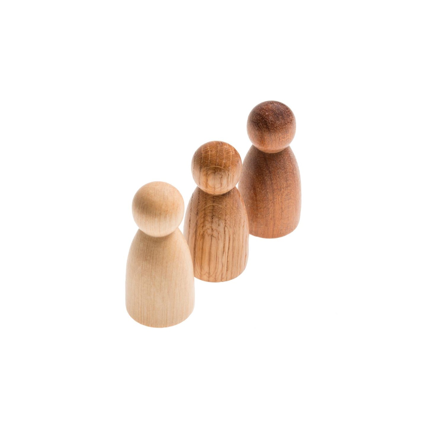 Grapat 3 Natural Woods Nins | Wooden Toys for Kids | Open-Ended Play Set | Side View | BeoVERDE.ie