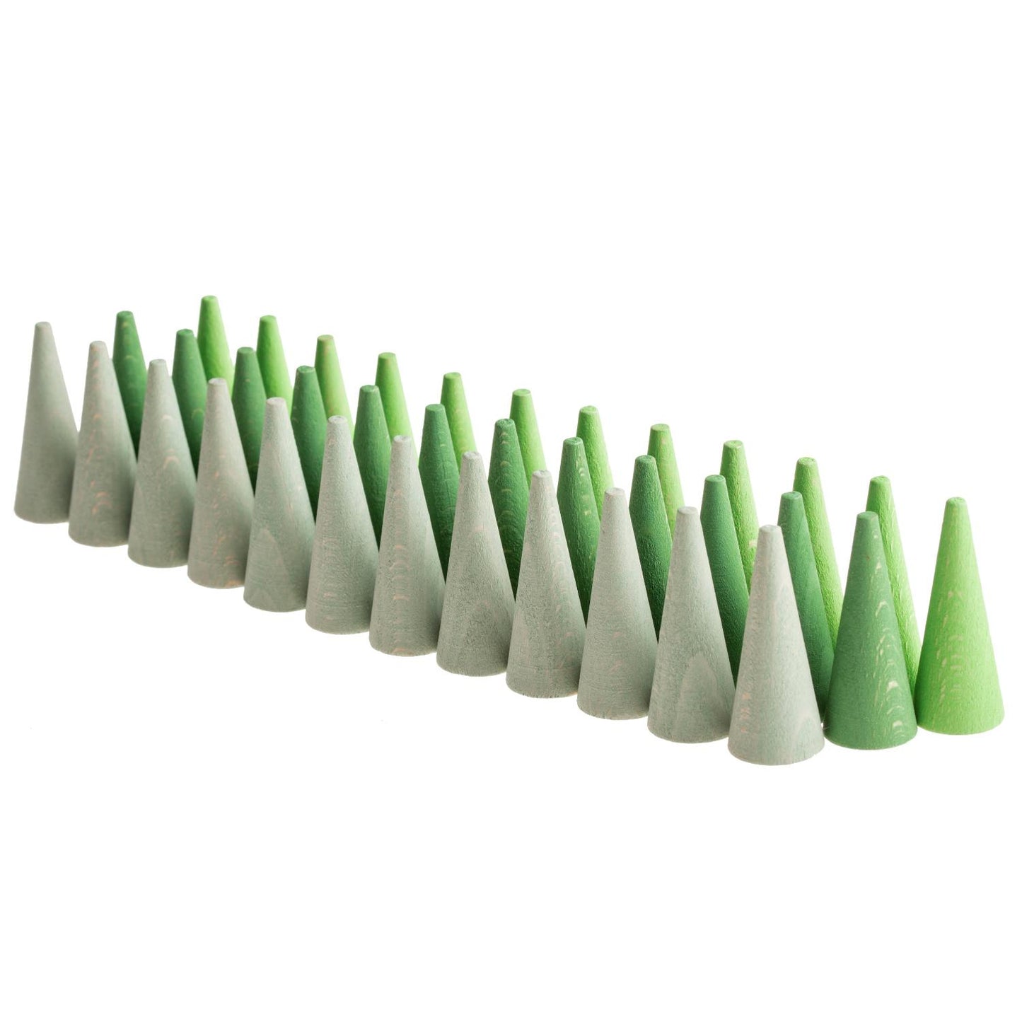 Mandala Green Cones | 36 Pieces | Wooden Toys for Kids | Open-Ended Play