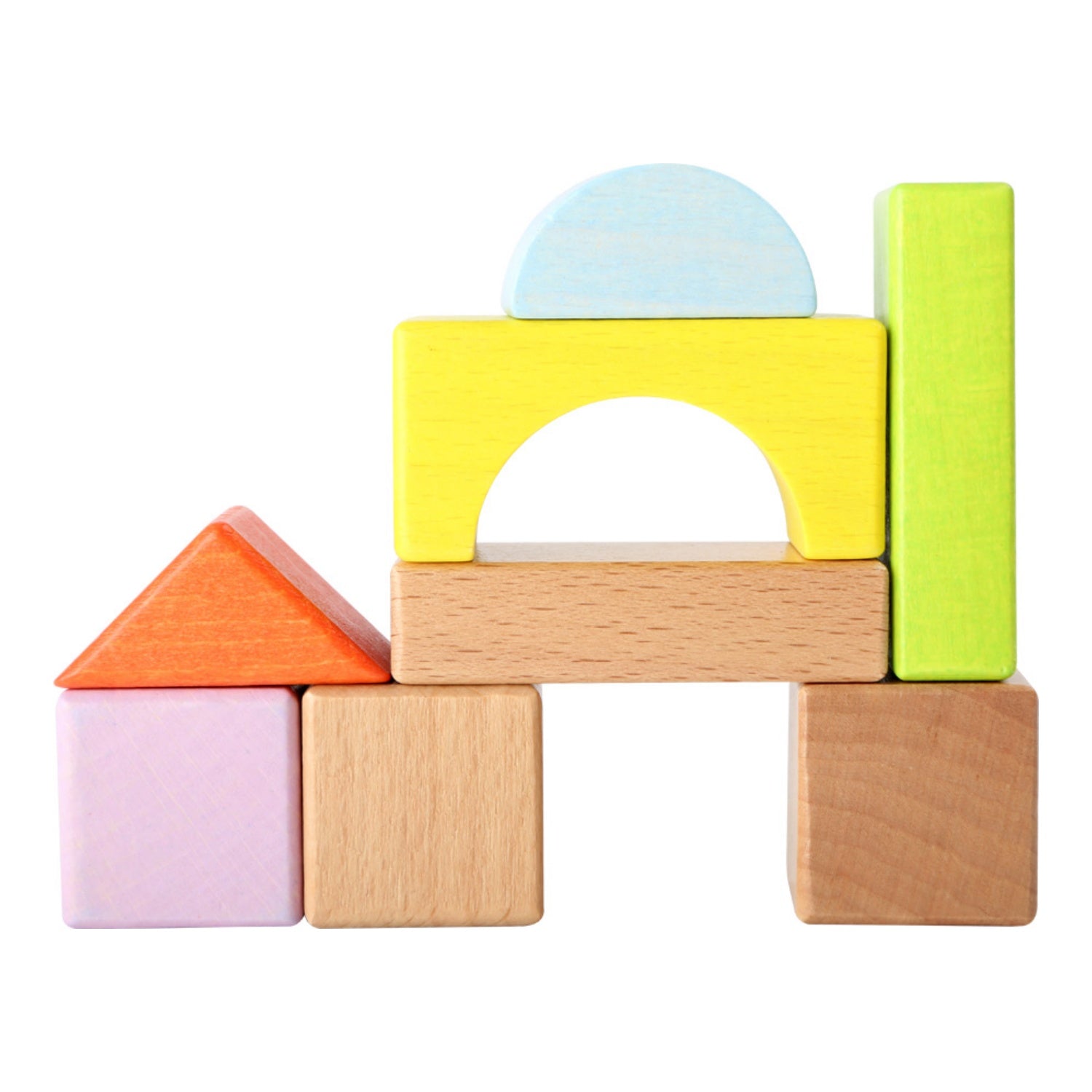 Small Foot Coloured Wooden Building Blocks | Closeup Wooden Blocks | Toddler Activity Toy | BeoVERDE Ireland