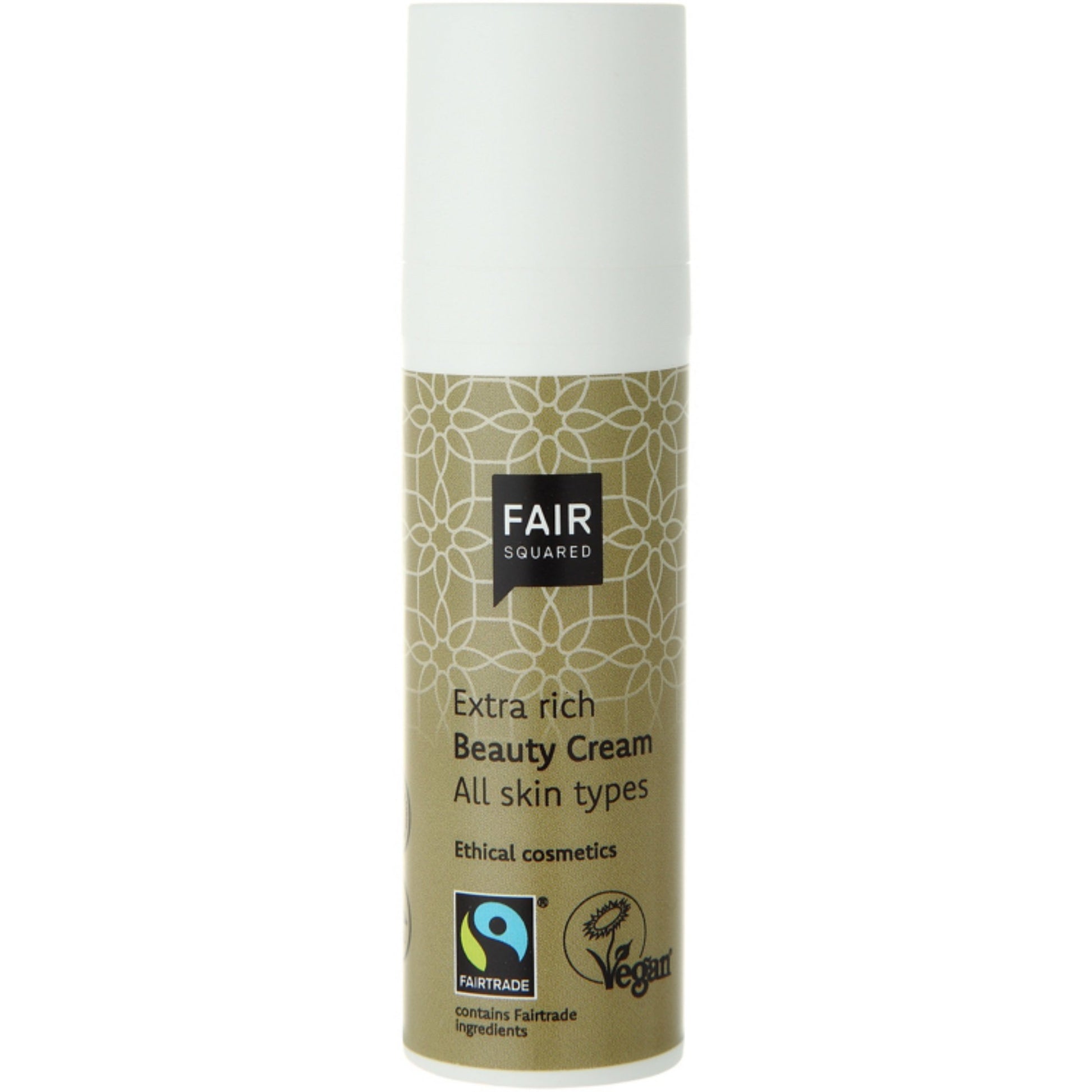 FAIR SQUARED Extra Rich Beauty Cream | Fairtrade Vegan Natural Halal | Dispenser | BeoVERDE.ie