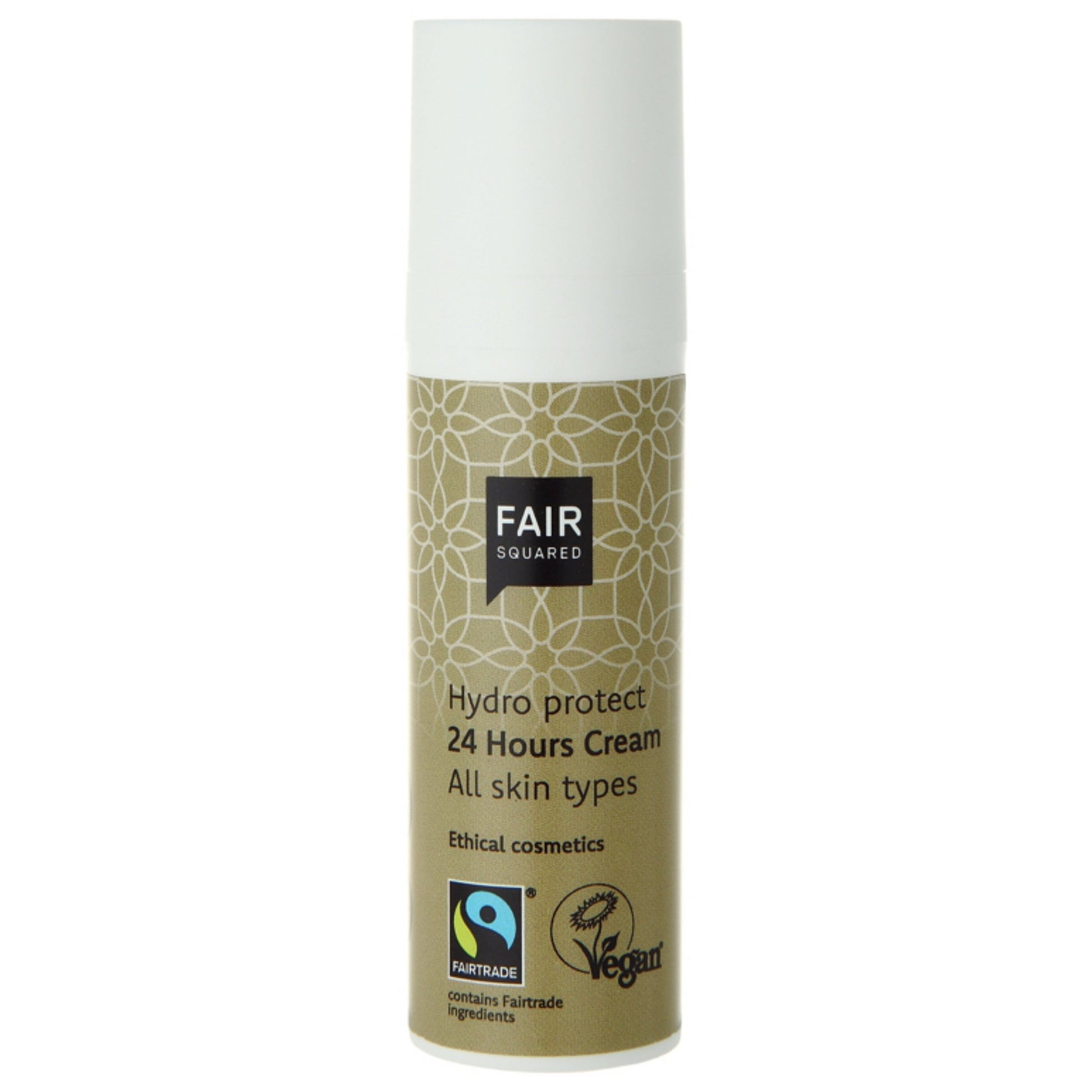 FAIR SQUARED Hydro Protect 24 Hours Cream | Fairtrade Vegan Natural Halal | Dispenser | BeoVERDE.ie