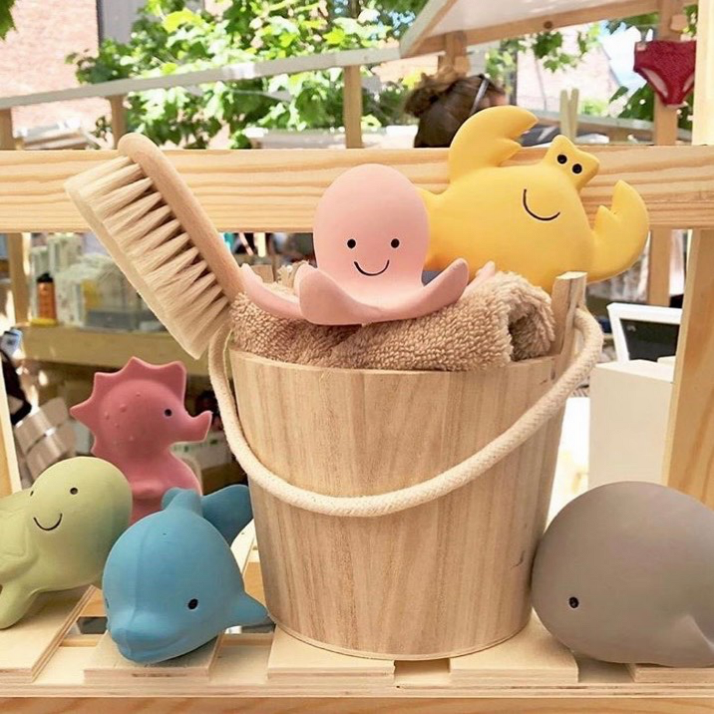 Whale | Natural Rubber Rattle & Bath Toy | Ocean Buddies Collection