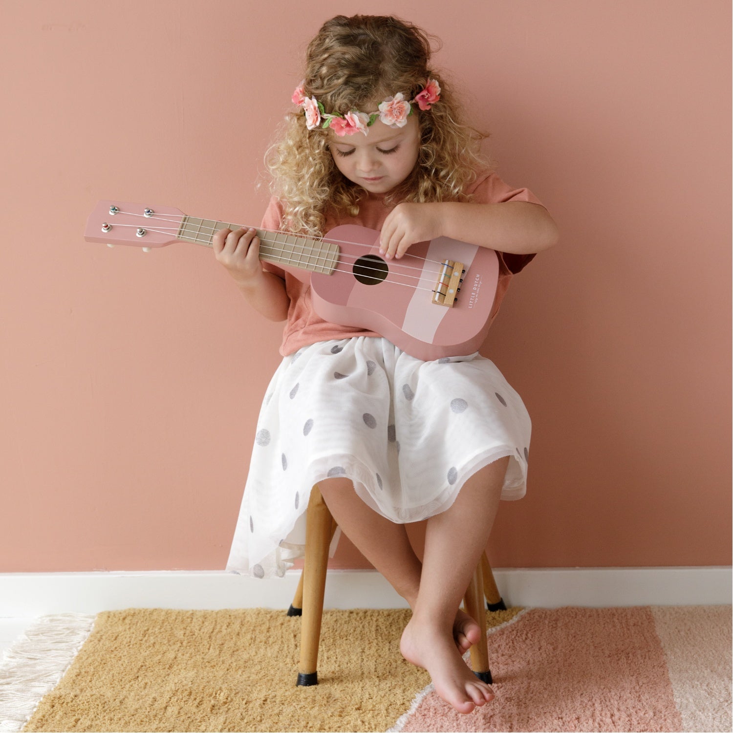 Little Dutch Guitar Pink | Toy Instrument for Kids | BeoVERDE Ireland