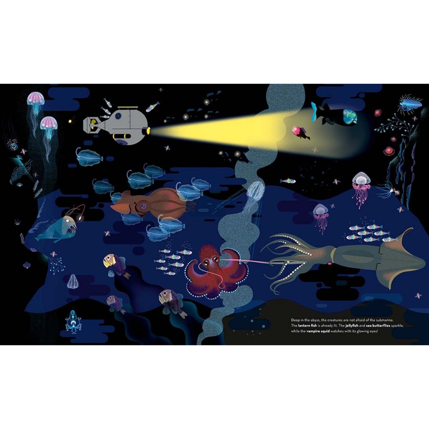 Deep in the Ocean | Children's Picture Book on Marine Life | Abrams Appleseed | Sample Page Submarine | BeoVERDE.ie