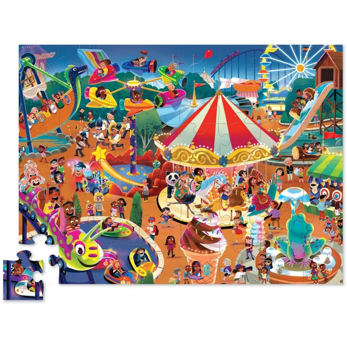 Crocodile Creek Day at the Fair Puzzle | Floor Jigsaw Puzzle For Kids | Completed Jigsaw Puzzle | BeoVERDE.ie