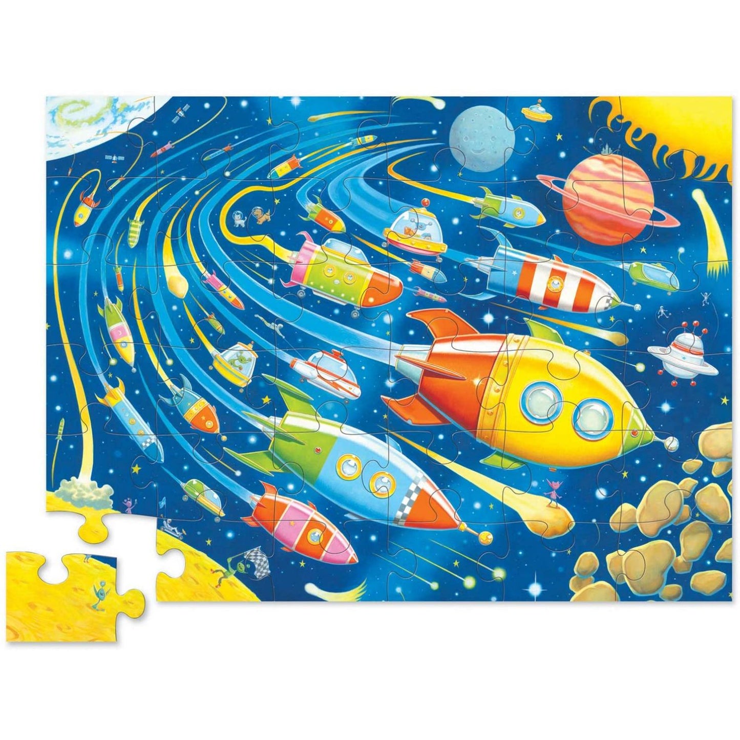 Crocodile Creek Space Race Puzzle | Floor Jigsaw Puzzle For Kids | Completed Jigsaw Puzzle | BeoVERDE.ie