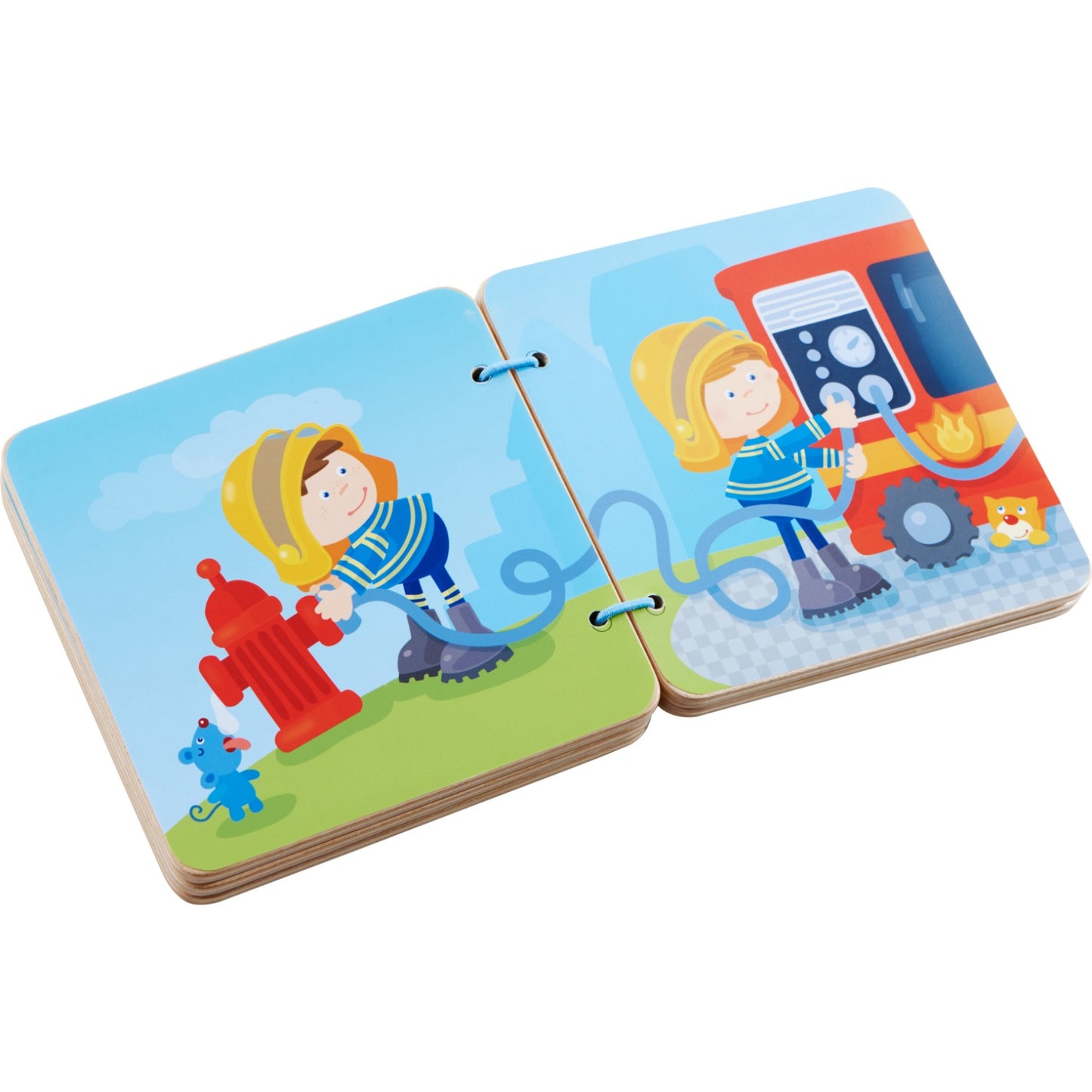 Fire Brigade | Wooden Baby Book | Baby’s First Book Toy | HABA | Book Open | BeoVERDE.ie