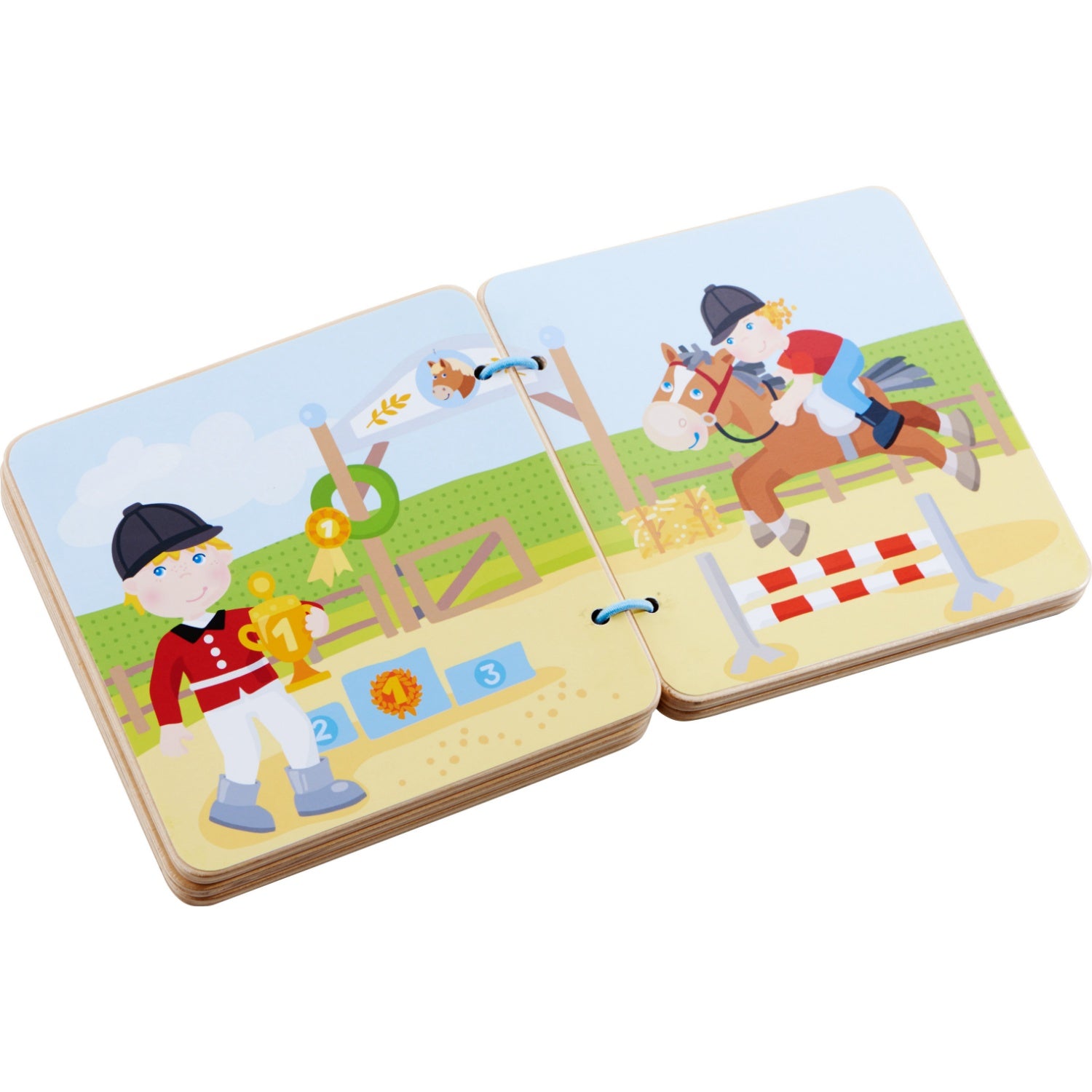The Stables | Wooden Baby Book | Baby’s First Book Toy | HABA | Book Open | BeoVERDE.ie