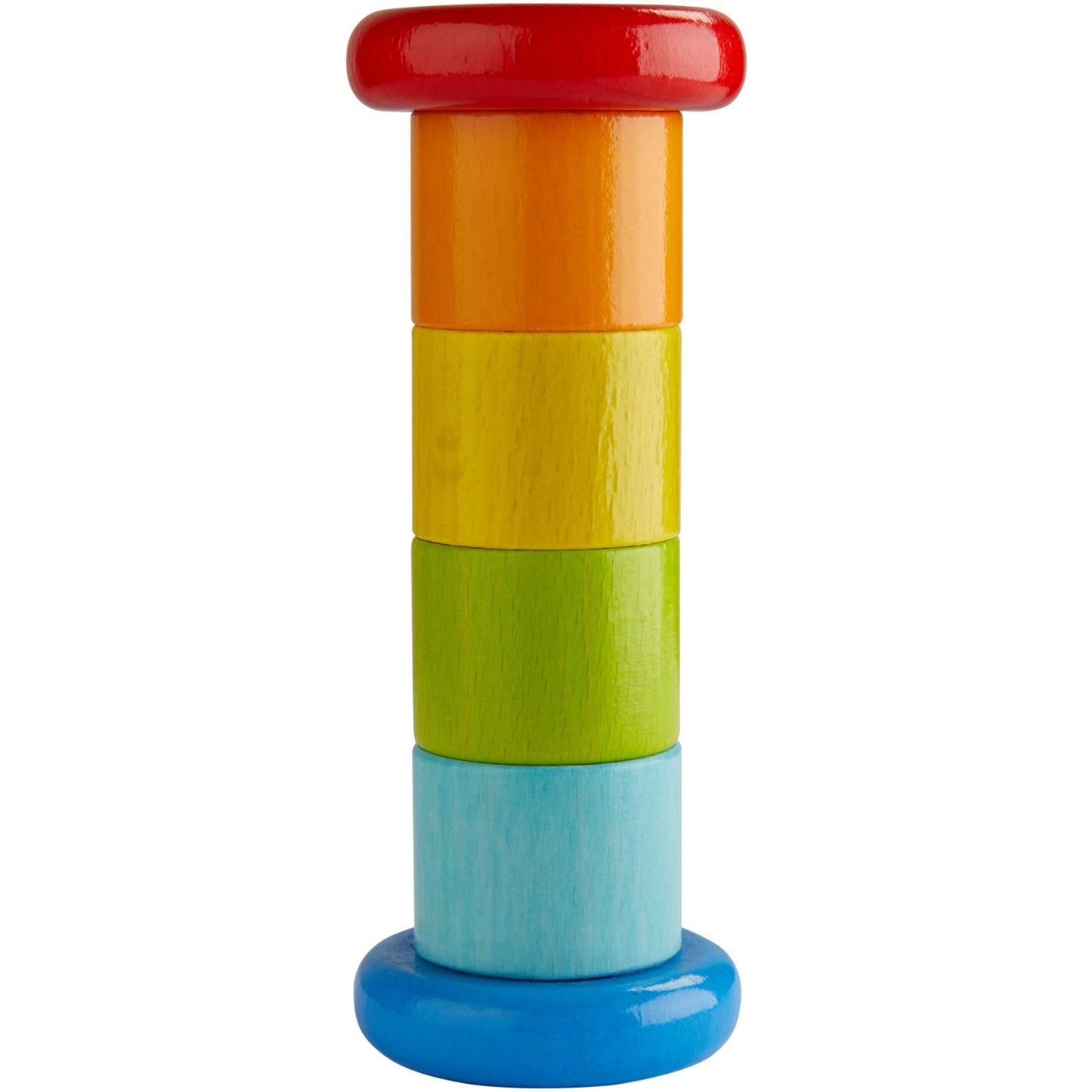 Wooden Rainbow Rainmaker Rattle | Baby’s First Wooden Toy | HABA | Front View | BeoVERDE.ie