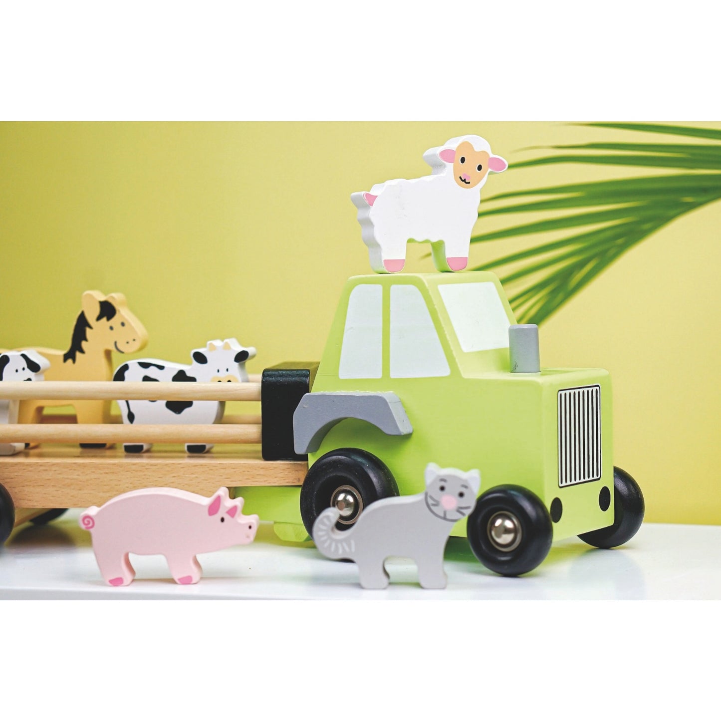 JaBaDaBaDo Farm Tractor | Wooden Imaginative Play Toy | Side View – Lifestyle | BeoVERDE.ie