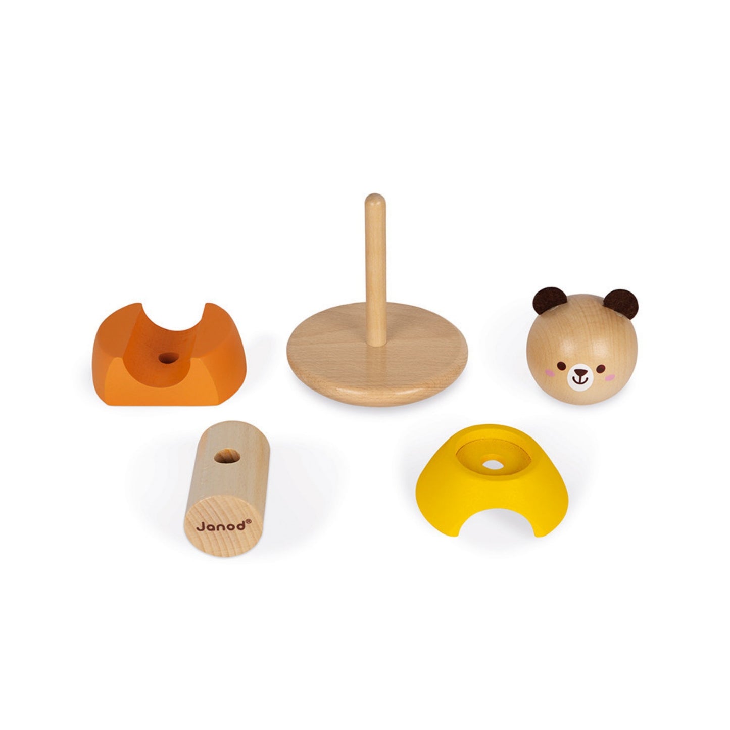 Janod Bear Stacker & Rocker | Wooden Toddler Activity Toy | Parts | BeoVERDE.ie