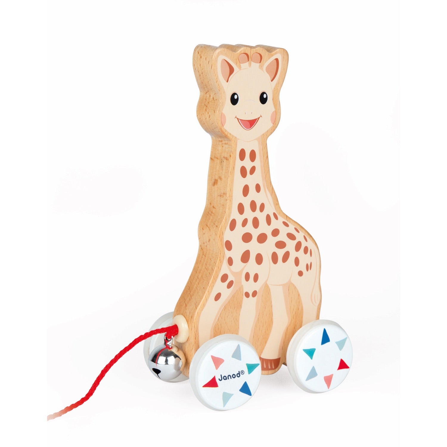 Sophie la girafe Pull-Along Toy | Wooden Toddler Activity Toy | Right Side | BeoVERDE.ie