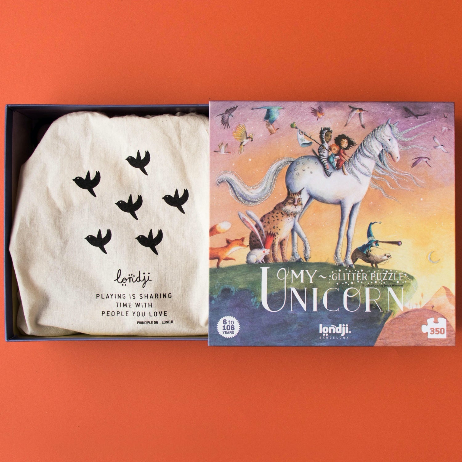 Londji MY UNICORN Jigsaw Puzzle | Designed by Sonja Wimmer Jigsaw Puzzle | Perfect Jigsaw Puzzle for Kids 6 Years and Older and Adults | Front View – Box Half-Open | BeoVERDE.ie