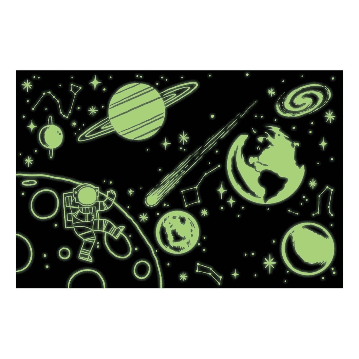 Mudpuppy Outer Space Glow-In-The-Dark Puzzle | Jigsaw Puzzle For Kids | Completed Jigsaw Puzzle Glowing in the Dark | BeoVERDE.ie