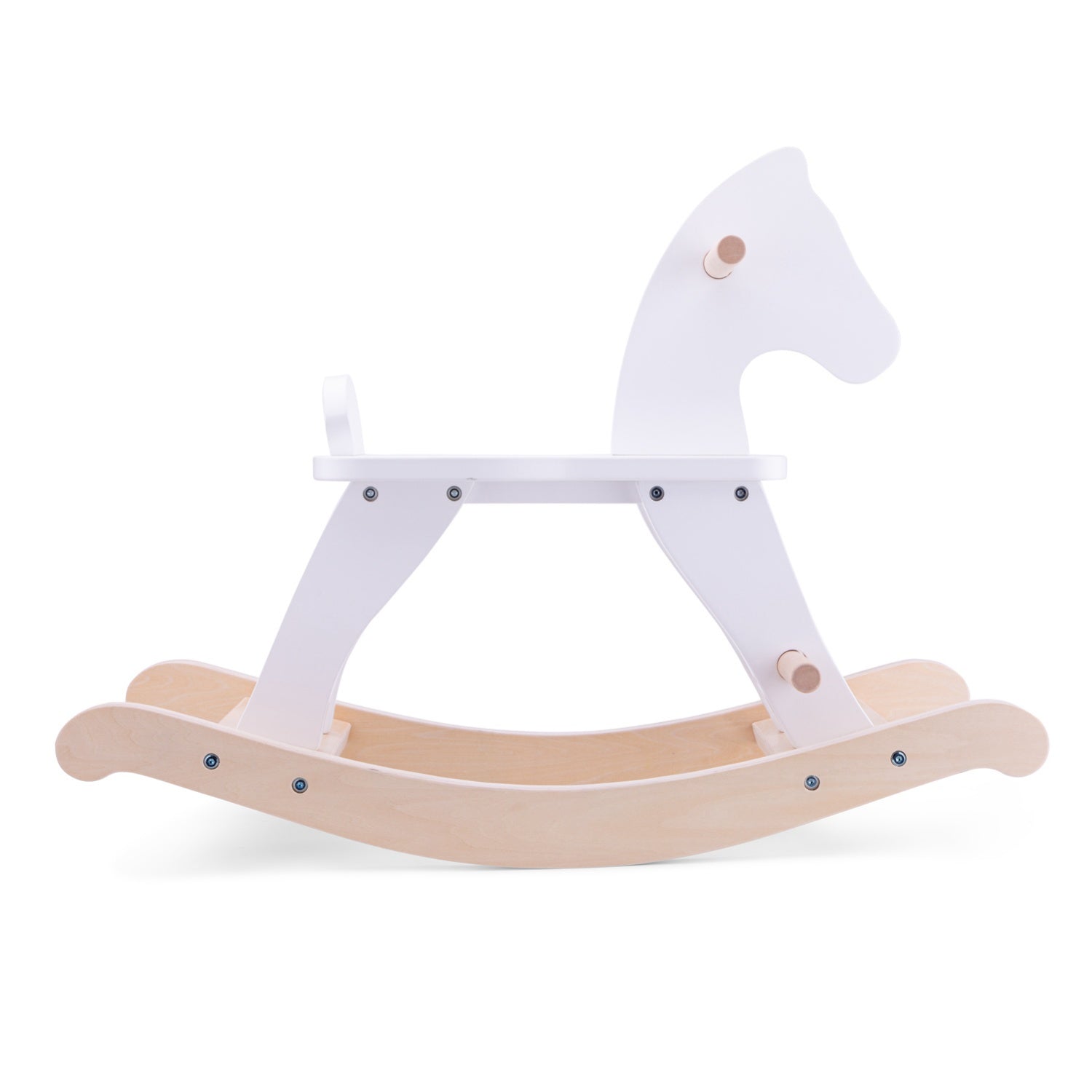 New Classic Toys Wooden Rocking Horse | White | Toddler Activity Wooden Toy | Side View | BeoVERDE Ireland