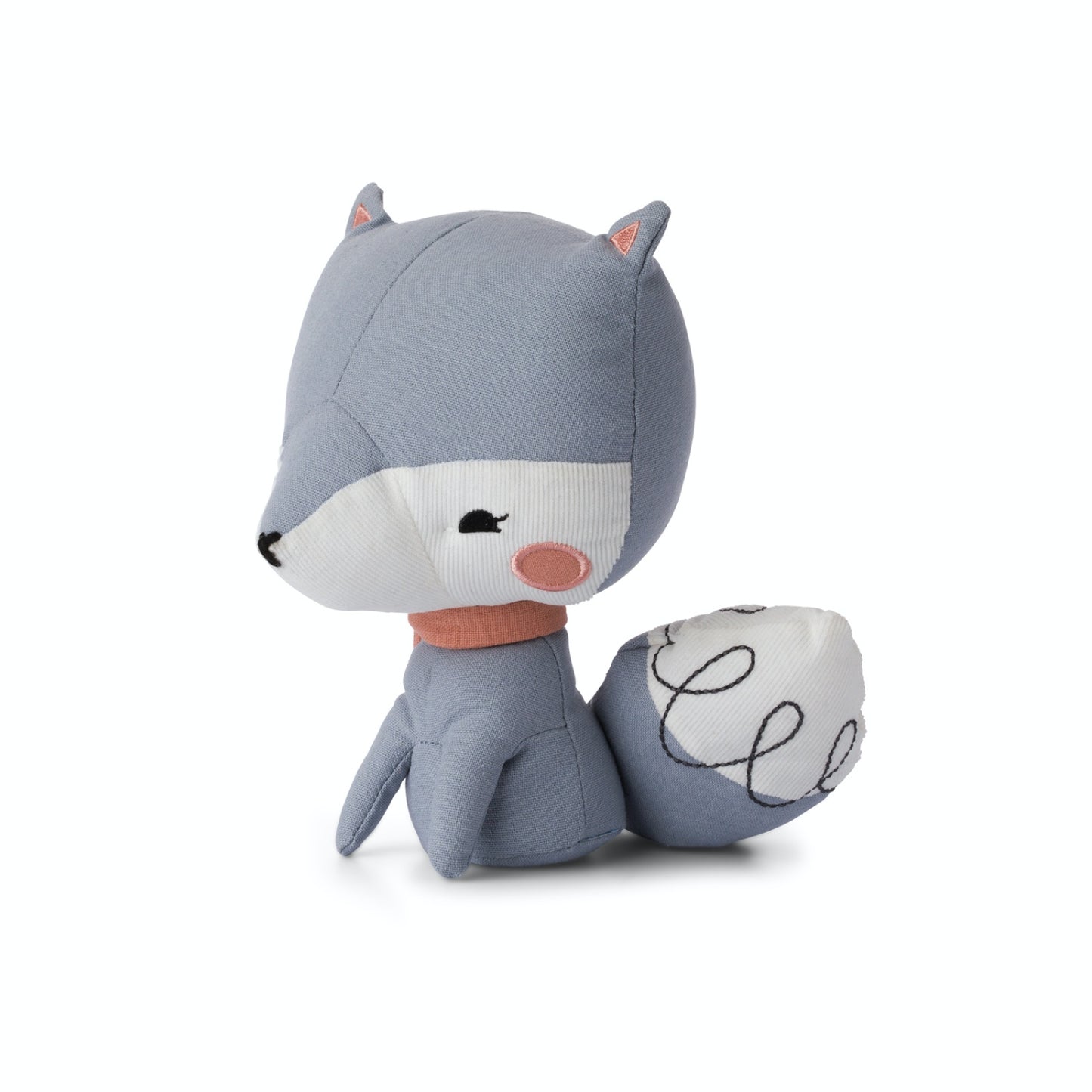 Picca LouLou Fox Beau Blue in Gift Box | Imaginative Play Toy | Hand-Crafted Soft Toy Made From Cotton | Side | BeoVERDE.ie
