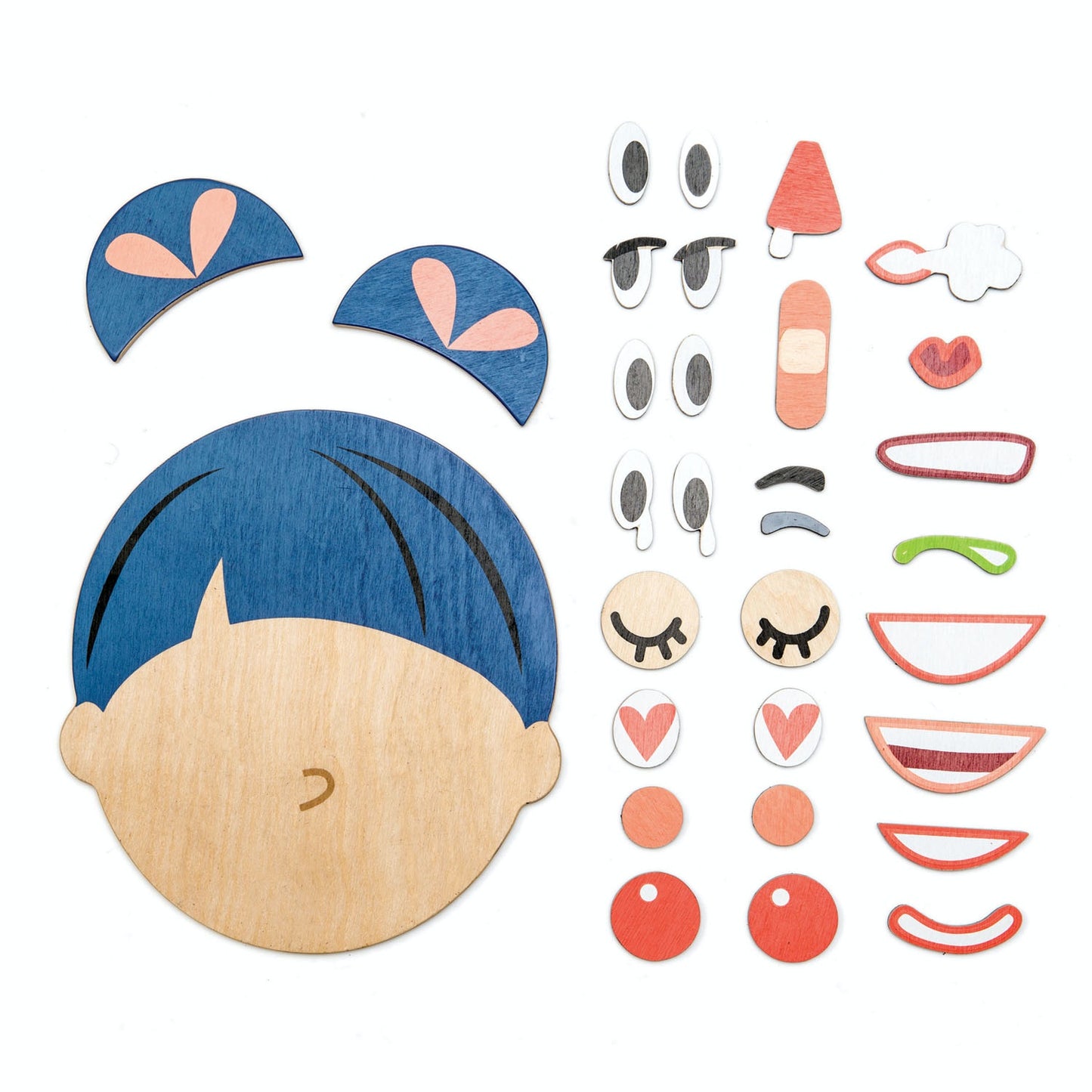Tender Leaf Toys What's Up? | Wooden Educational Toy | Magnetic Wooden Toy | Overview Face Pieces | BeoVERDE.ie
