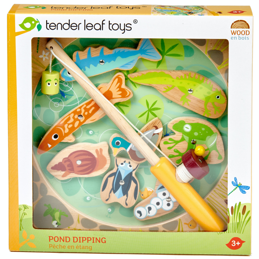 Tender Leaf Wooden Pond Dipping | Hand-Crafted Wooden Educational Toy | Packaging | BeoVERDE.ie