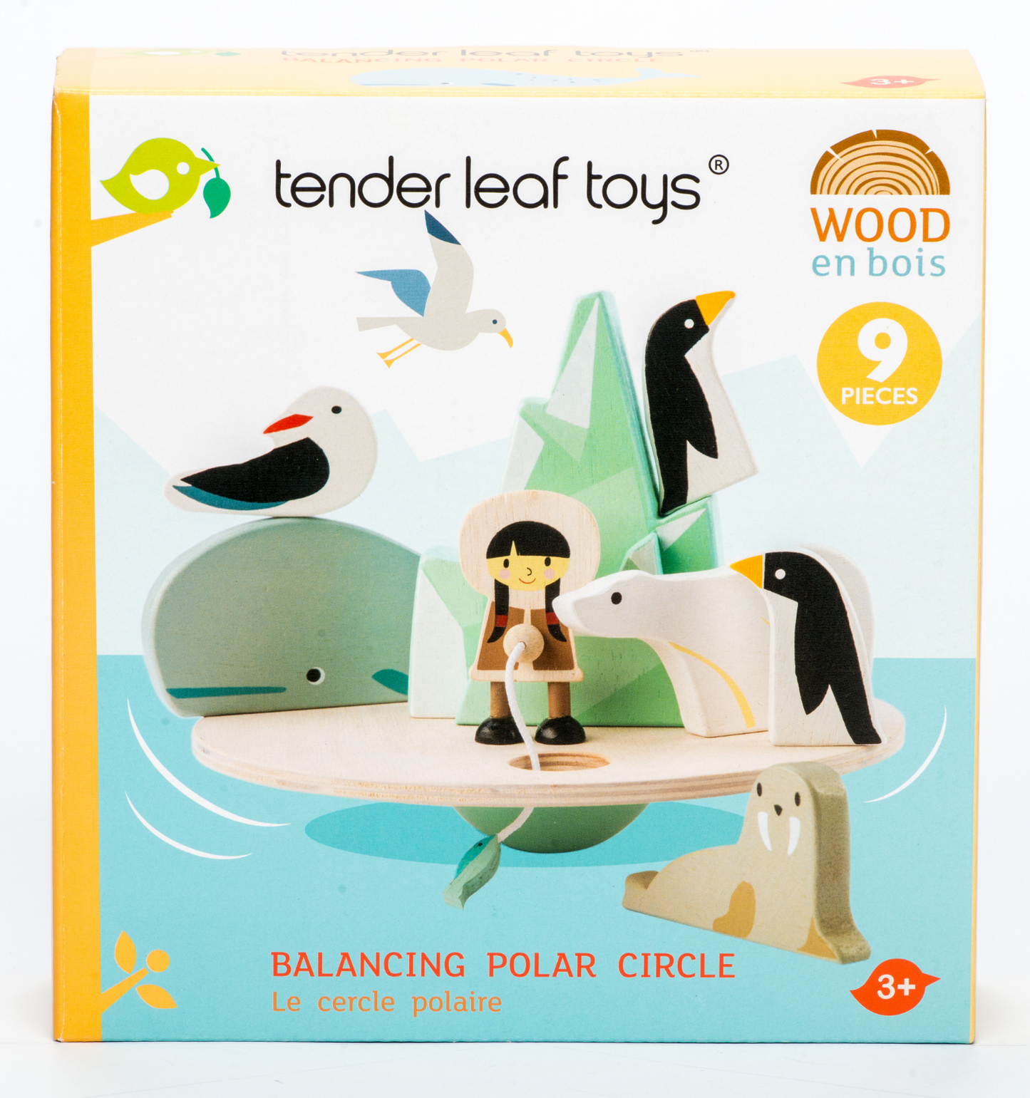 Tender Leaf Balancing Polar Circle | Hand-Crafted Wooden Educational Toy | Packaging | BeoVERDE.ie
