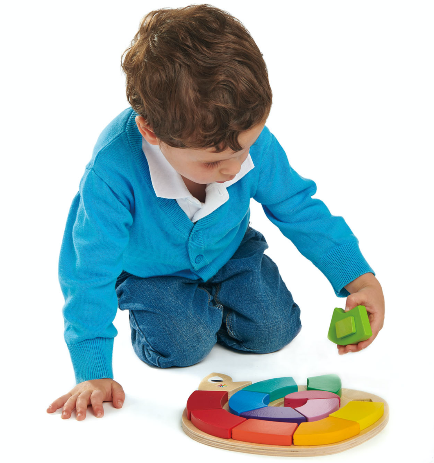 Tender Leaf Colour Me Happy | Hand-Crafted Wooden Educational Toy | Boy Playing | BeoVERDE.ie