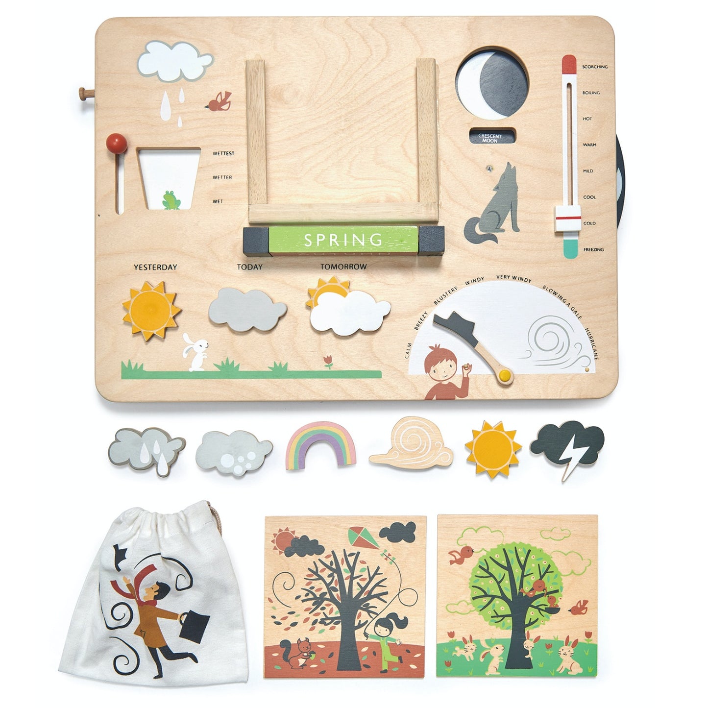Weather Watch | Hand-Crafted Wooden Educational Toy | Detail View | Tender Leaf Toys| BeoVERDE.ie