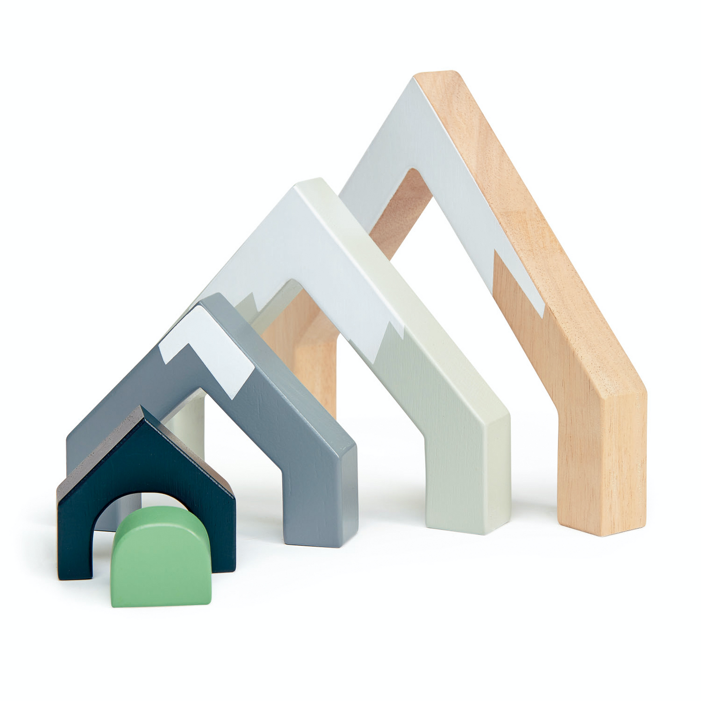 ender Leaf Mountain Pass Stack Set | Hand-Crafted Wooden Animal Toys | Side View Left | BeoVERDE.ie