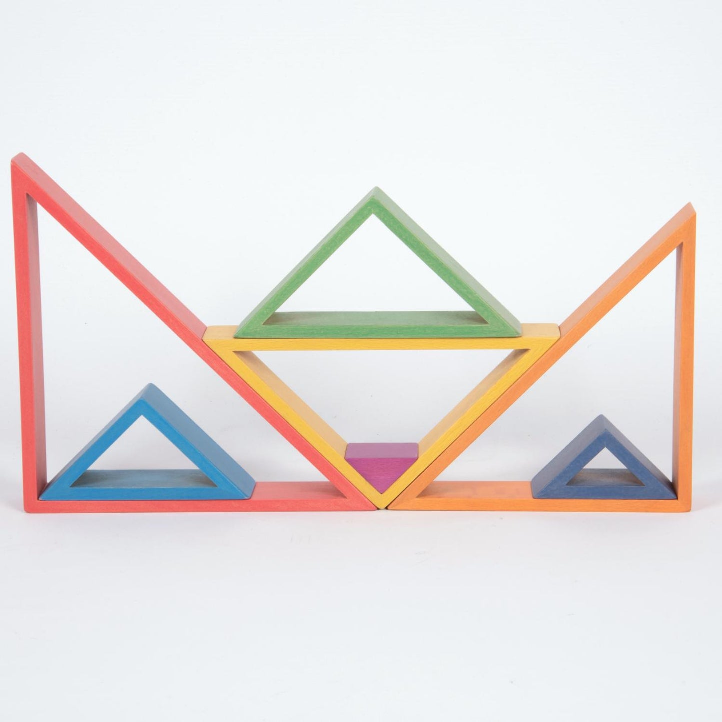 Wooden Rainbow Triangles | 7 Pieces | Wooden Activity Toy