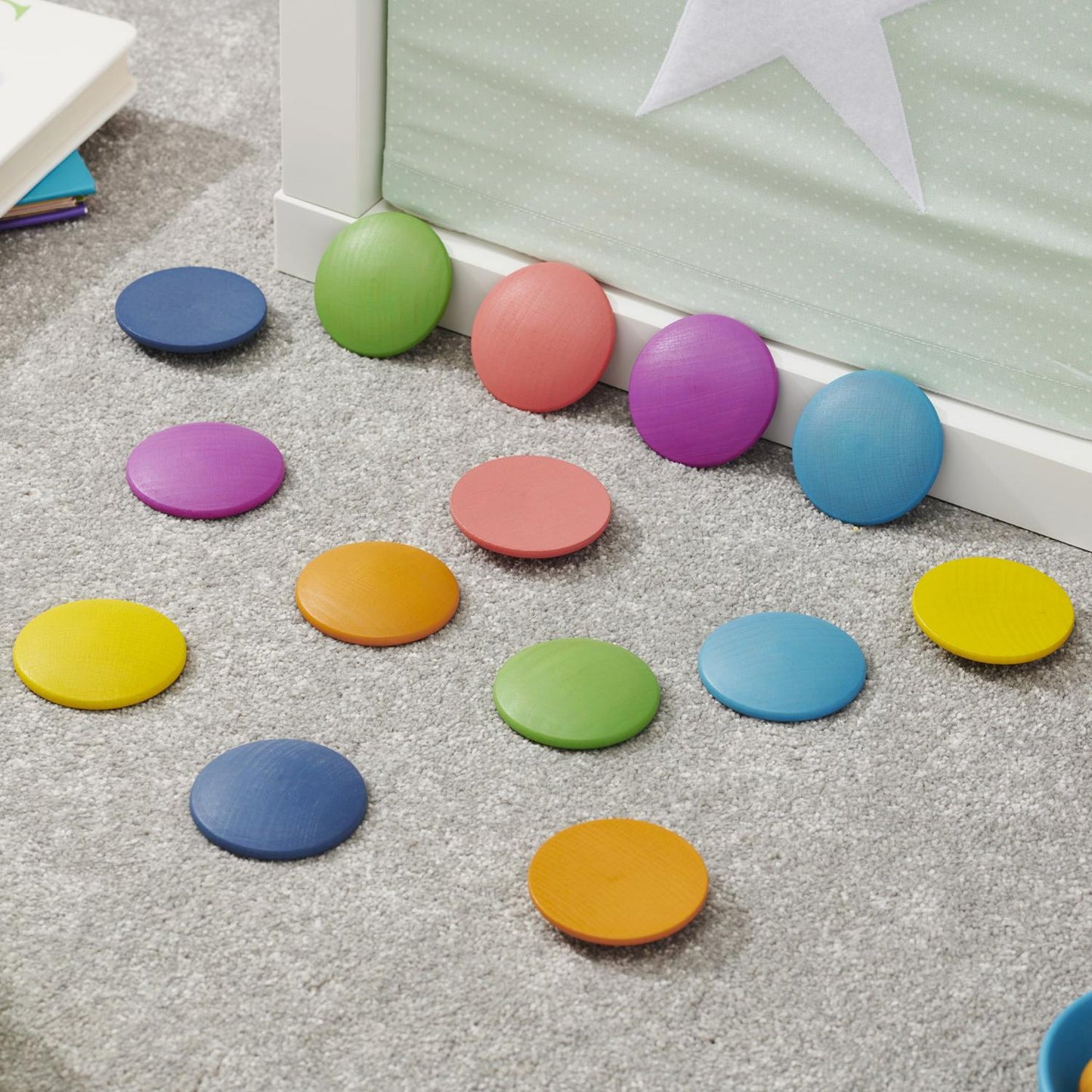Rainbow Wooden Discs | Wooden Loose Parts | Open-Ended Toys