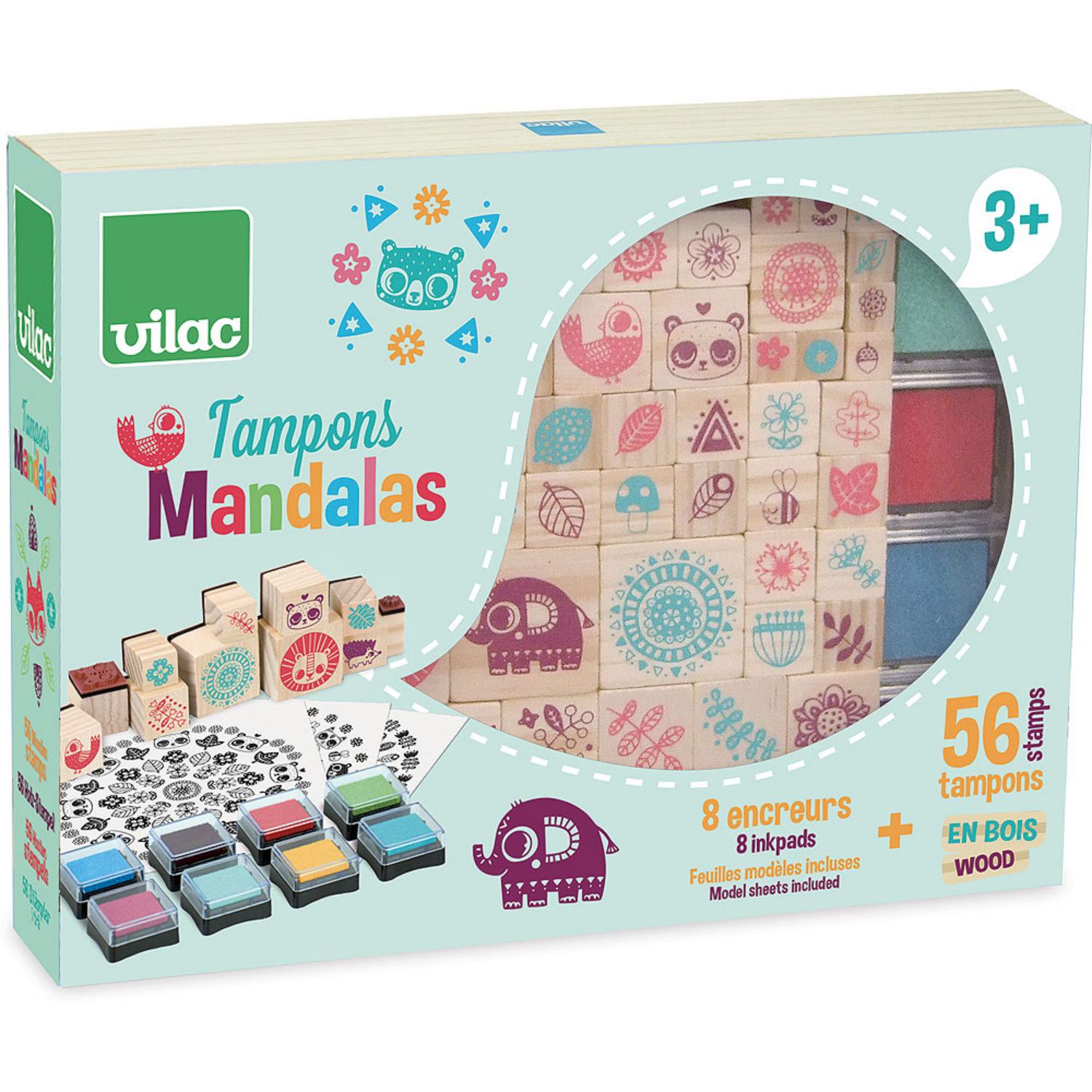 Vilac Mandala Wooden Rubber Stamp Set | Creativity Stamp Set for Kids | Front View – Sales Box | BeoVERDE Ireland