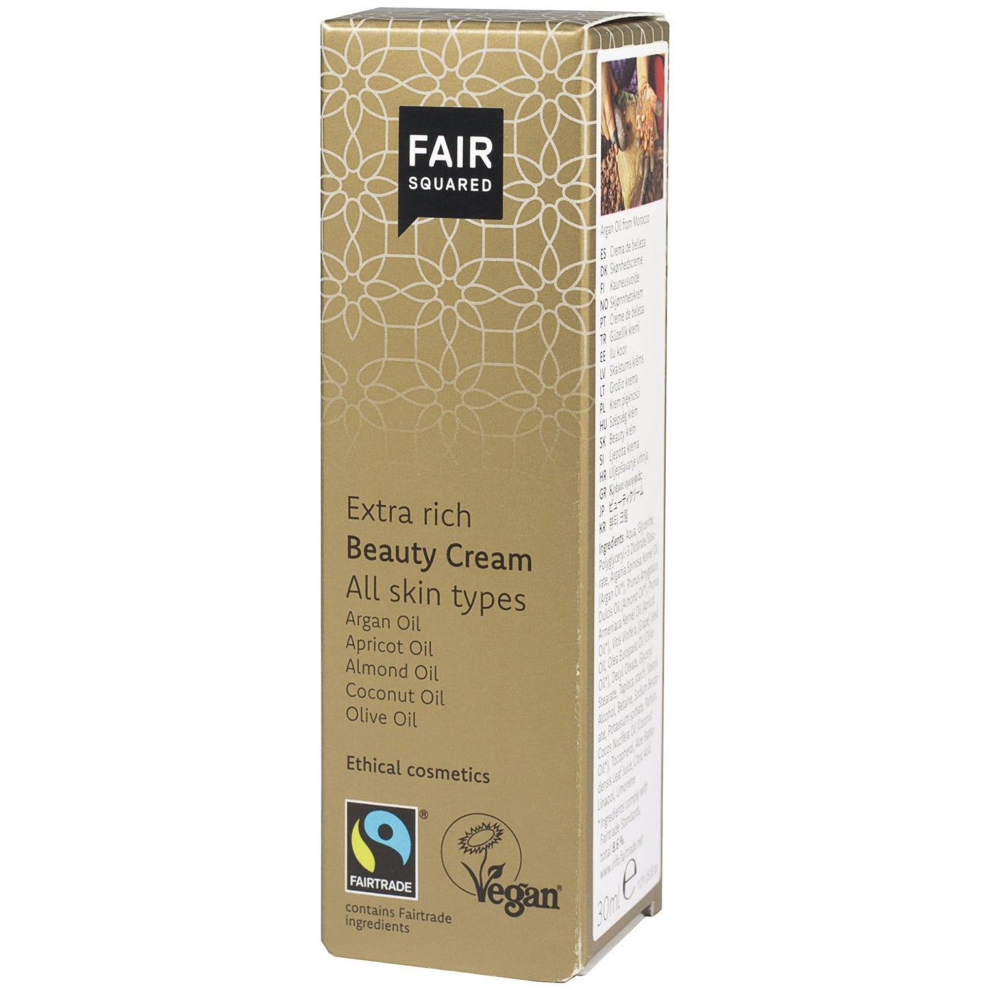 FAIR SQUARED Extra Rich Beauty Cream | Fairtrade Vegan Natural Halal | Box | BeoVERDE.ie