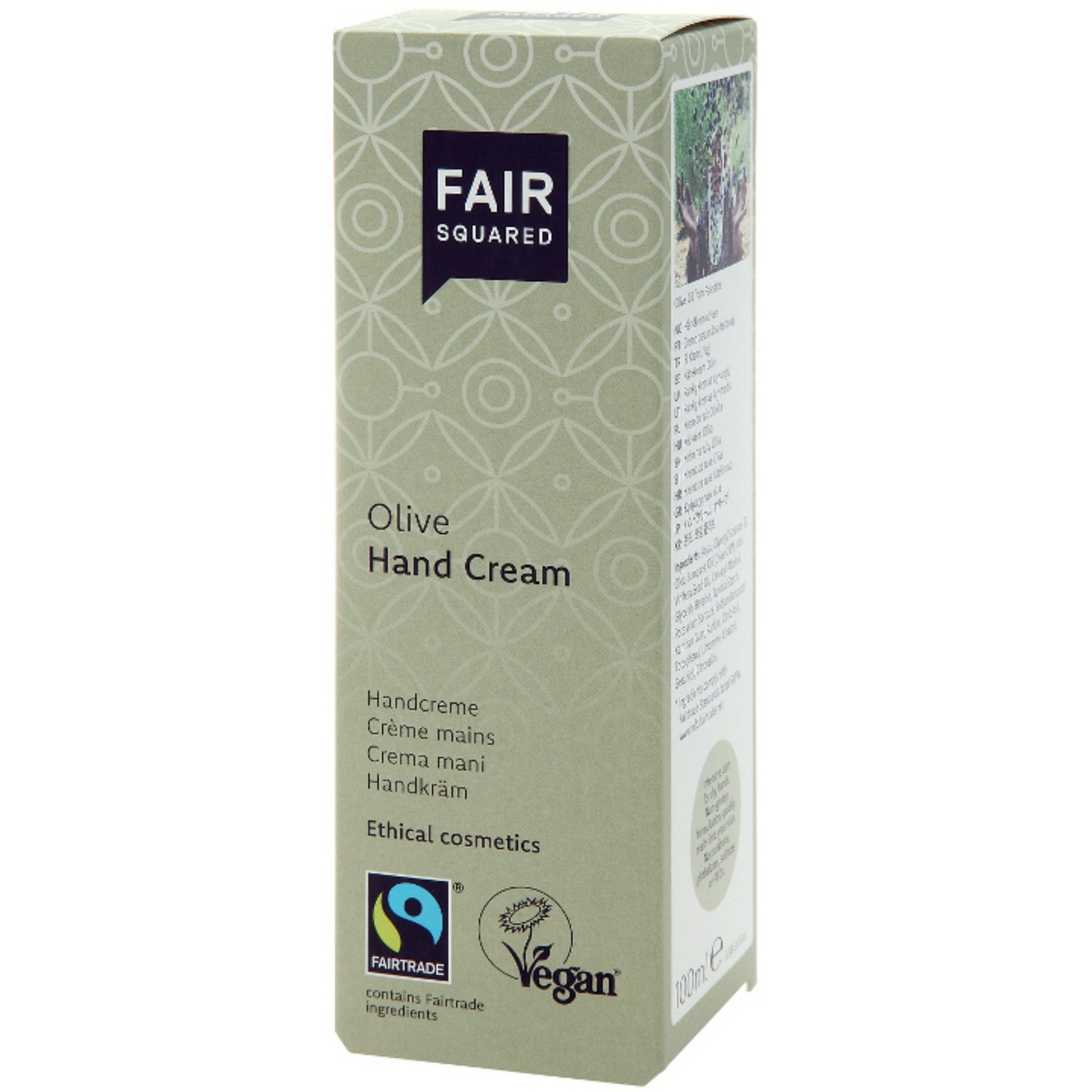 FAIR SQUARED Olive Hand Cream | Fairtrade Vegan Natural Halal | Box | BeoVERDE.ie