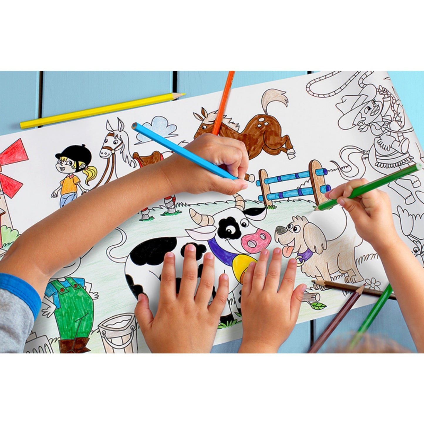 Self-Stick Colouring Book & Roll | Farm Life Adventures | Kids Colouring Sheet | BeoVERDE.ie