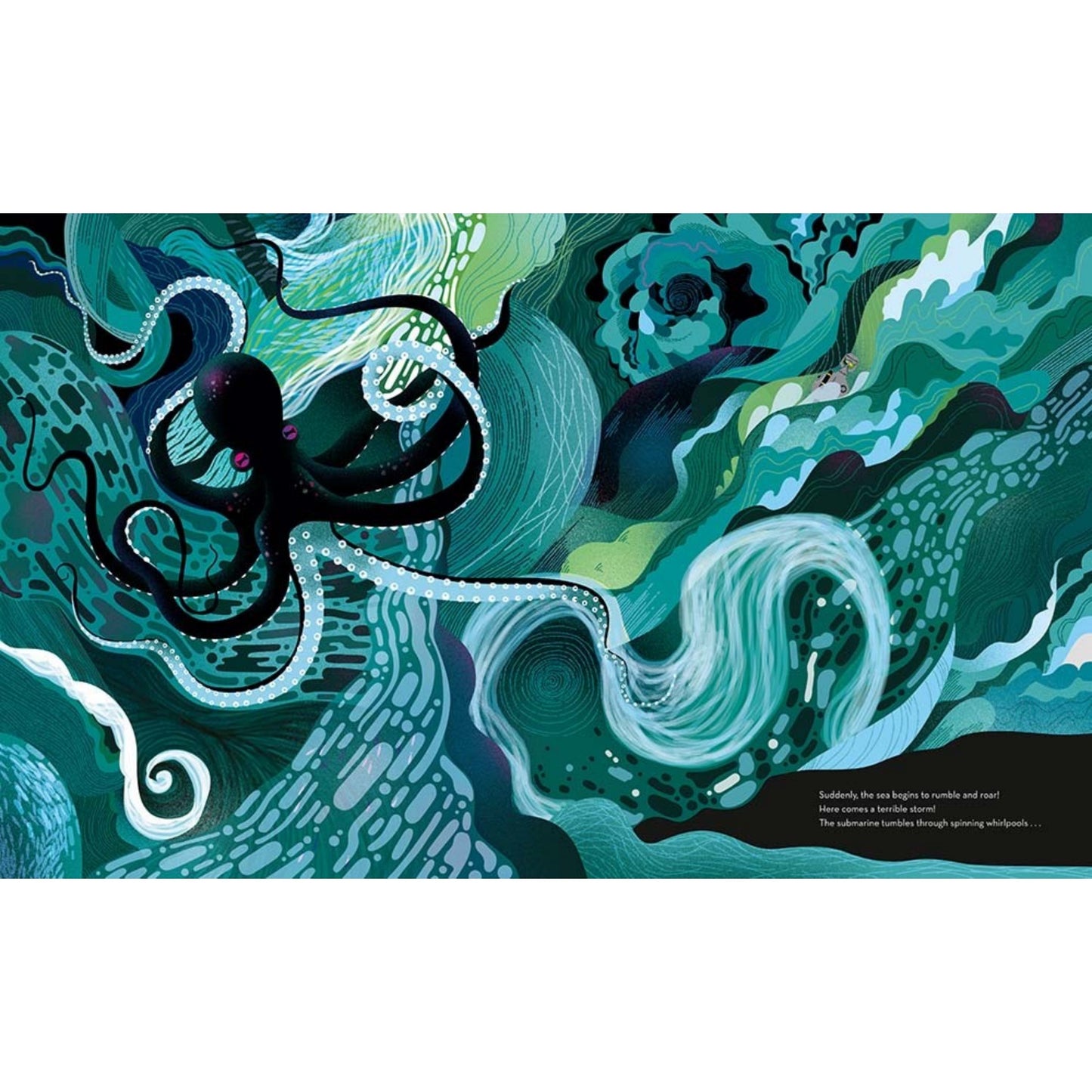 Deep in the Ocean | Children's Picture Book on Marine Life | Abrams Appleseed | Sample Page Black Octopus | BeoVERDE.ie