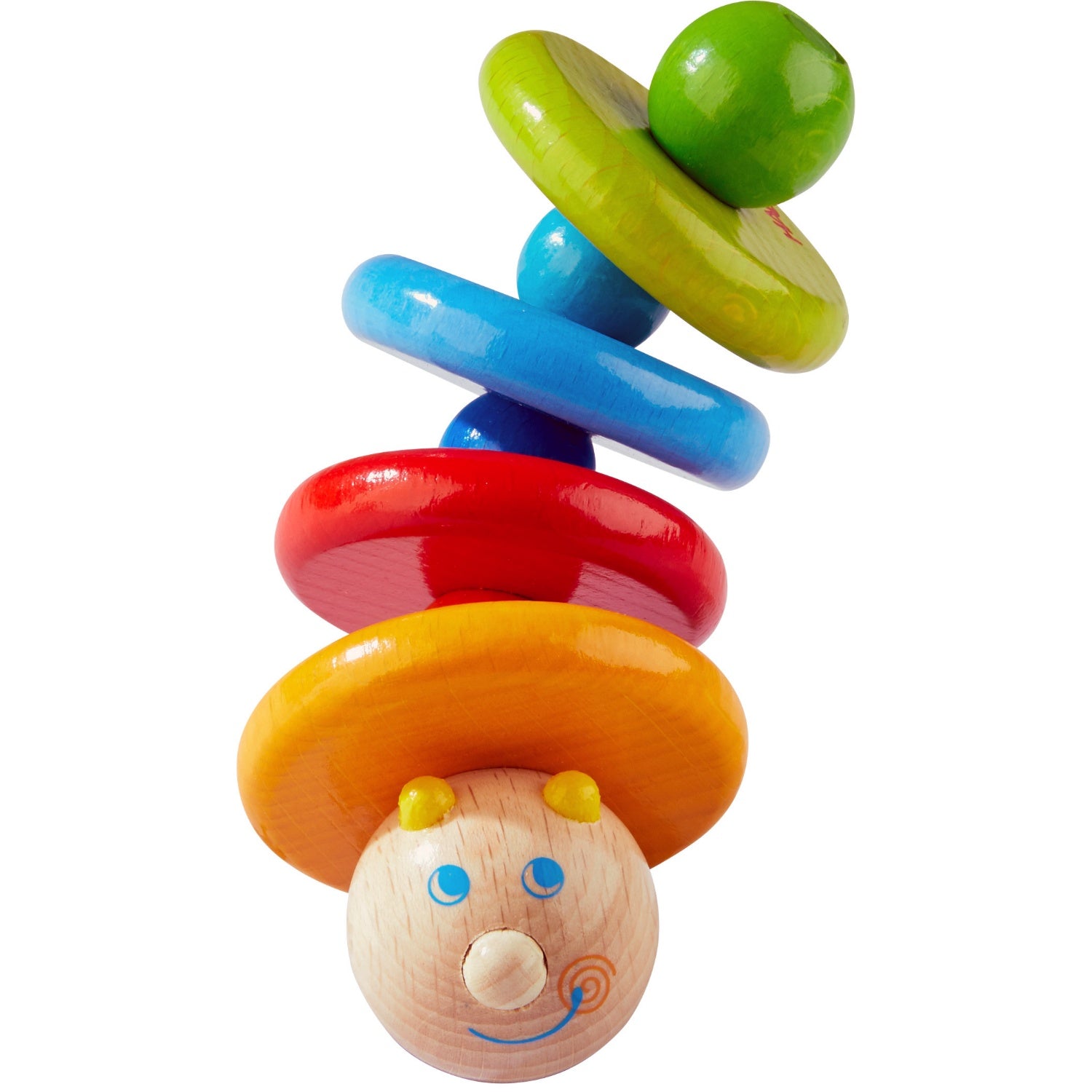 Caterpillar | Wooden Baby Clutching Toy | HABA | Top View | BeoVERDE.ie