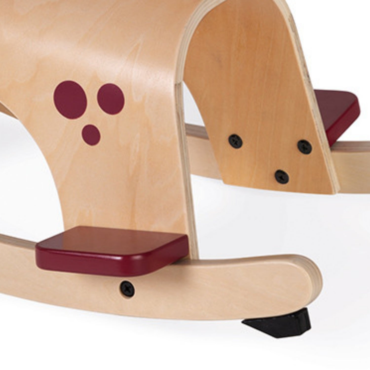 Janod Wooden Rocking Pony | Baby & Toddler Activity Wooden Toy | Close-up: Foot Rest | BeoVERDE.ie