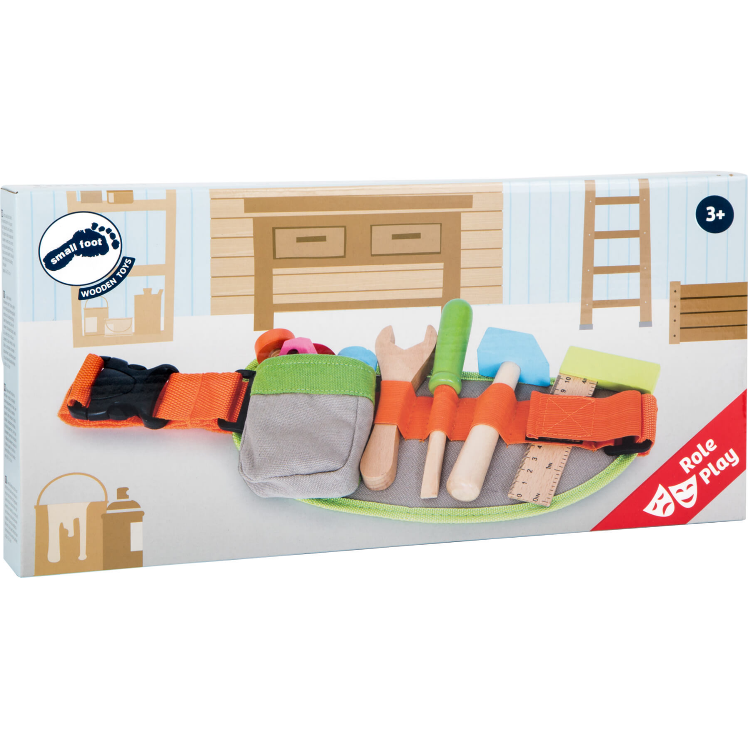 Small Foot Tool Belt | Wooden Pretend Play Toys | Packaging | BeoVERDE.ie