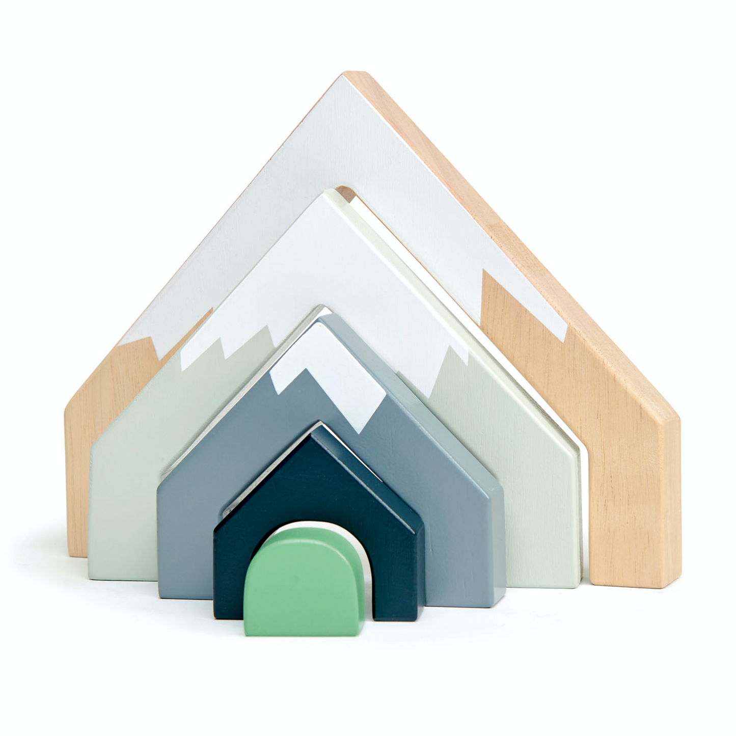 Tender Leaf Mountain Pass Stack Set | Hand-Crafted Wooden Animal Toys | Front View | BeoVERDE.ie