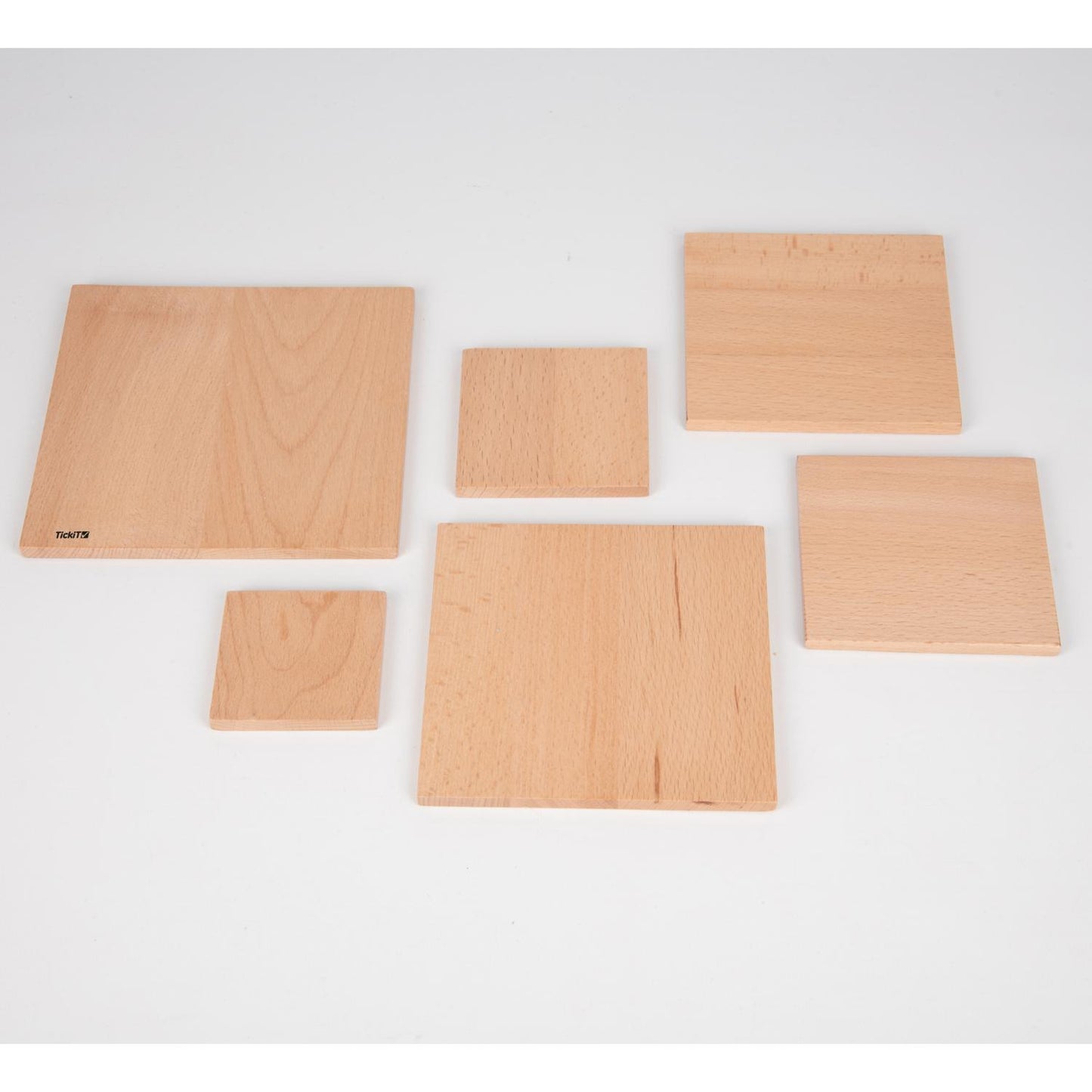 Natural Wooden Square Panels | 6 Pieces | Wooden Activity Toy