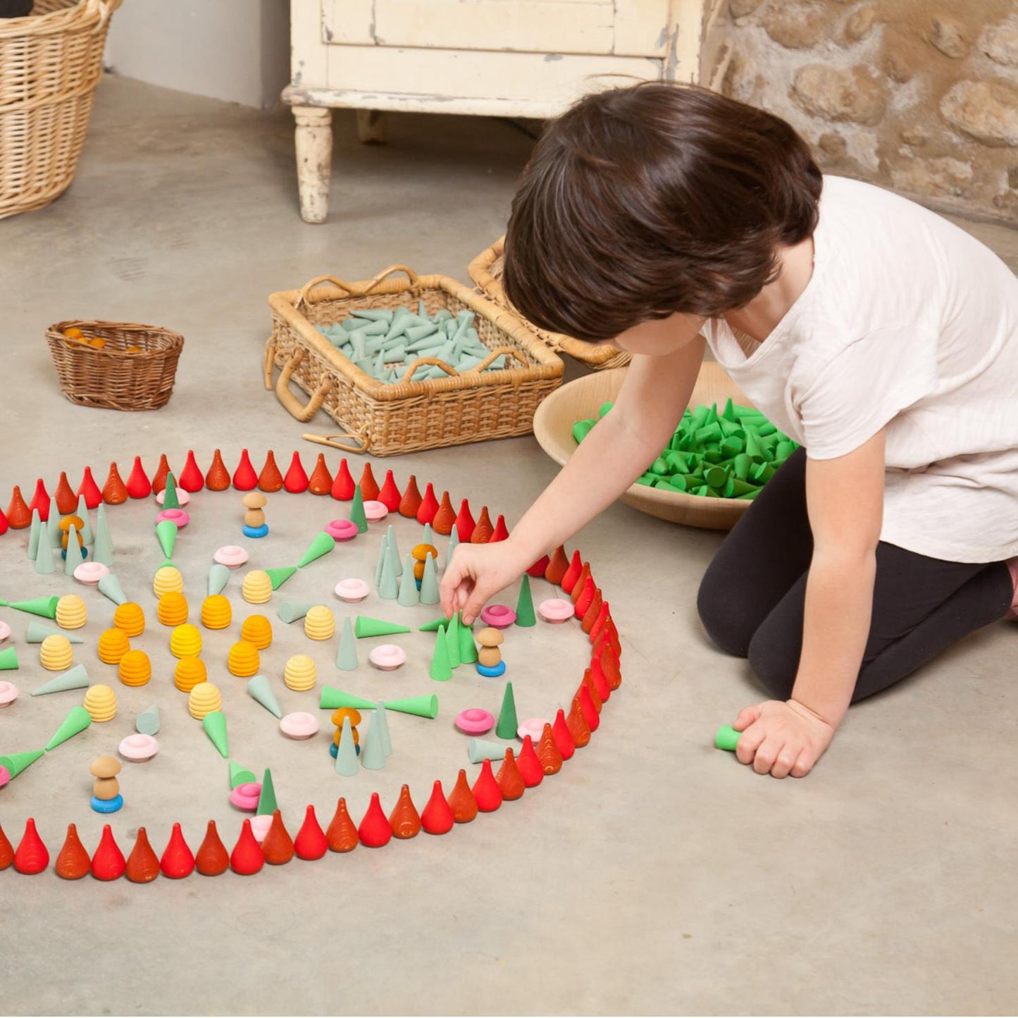 Mandala Fires | 36 Pieces | Wooden Toys for Kids | Open-Ended Play