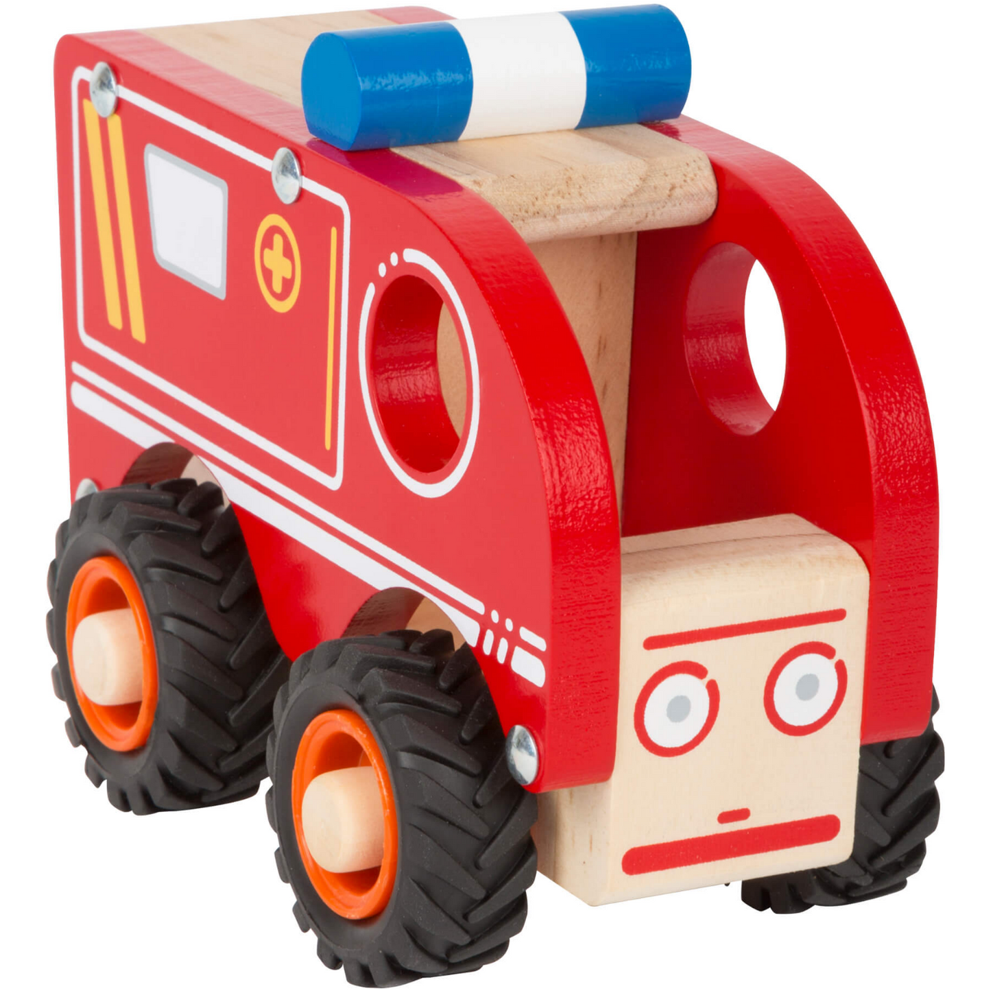 Small Foot Wooden Ambulance | Front Top View | BeoVERDE.ie