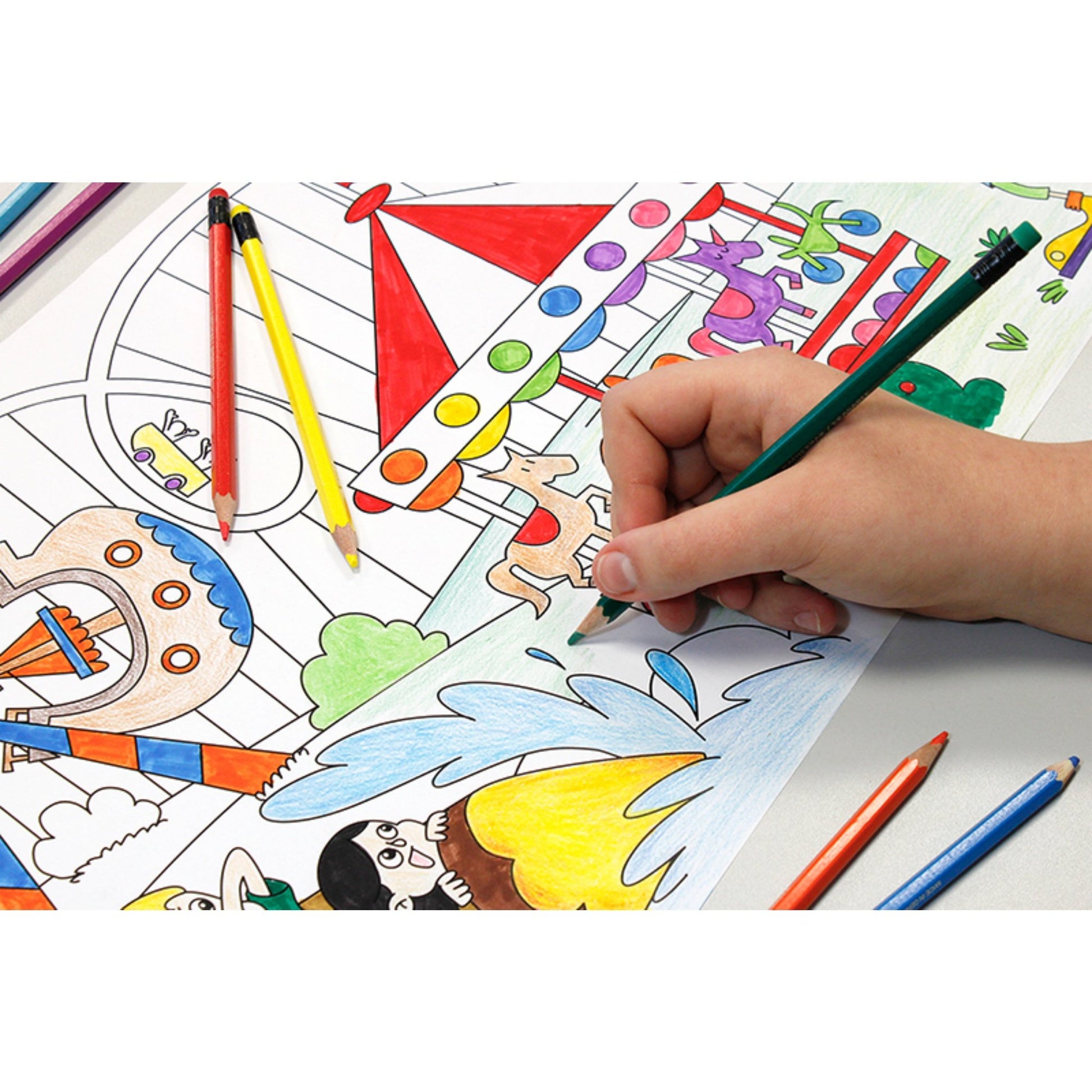 Self-Stick Colouring Book & Roll | Theme Park | Child Colouring Sheet | BeoVERDE.ie