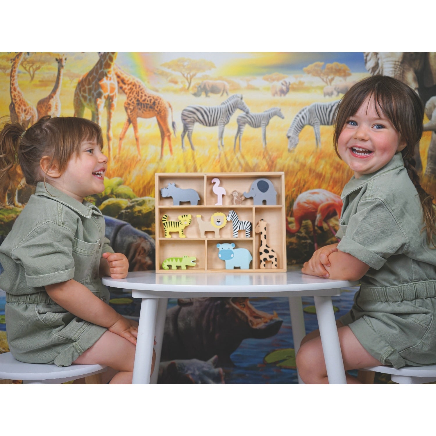 Animals | Wooden Imaginative Play Toy | Lifestyle – 2 Girls Playing | BeoVERDE.ie