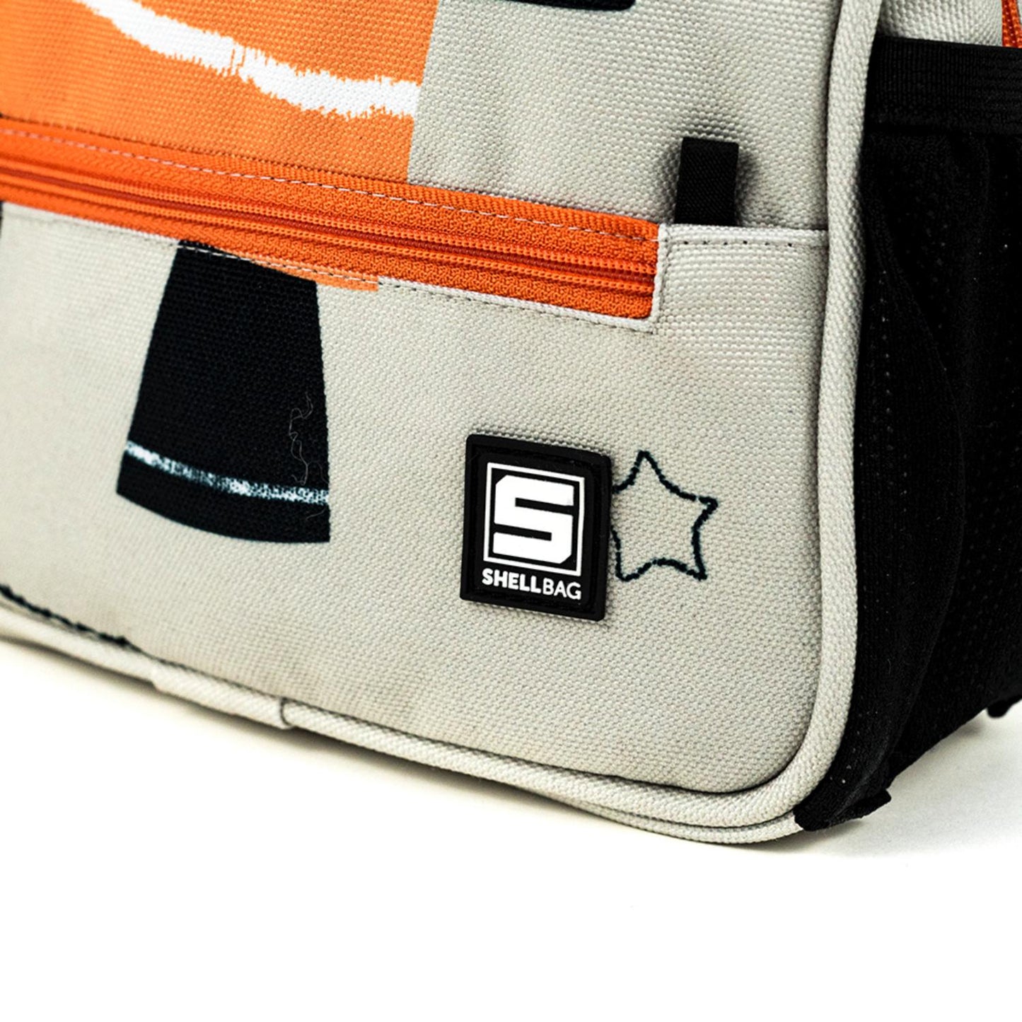 Shellbag Space Rocket Mini Backpack | Kid’s Backpack for Creche, Nursery & School | Closeup - Zip-up Front Pocket with Logo | BeoVERDE.ie