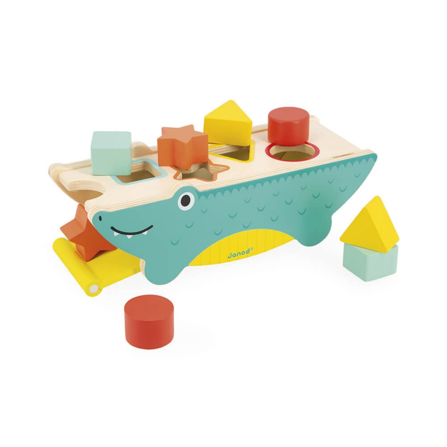 Janod Shape Sorting Crocodile | Toddler Activity Toy | BeoVERDE Ireland